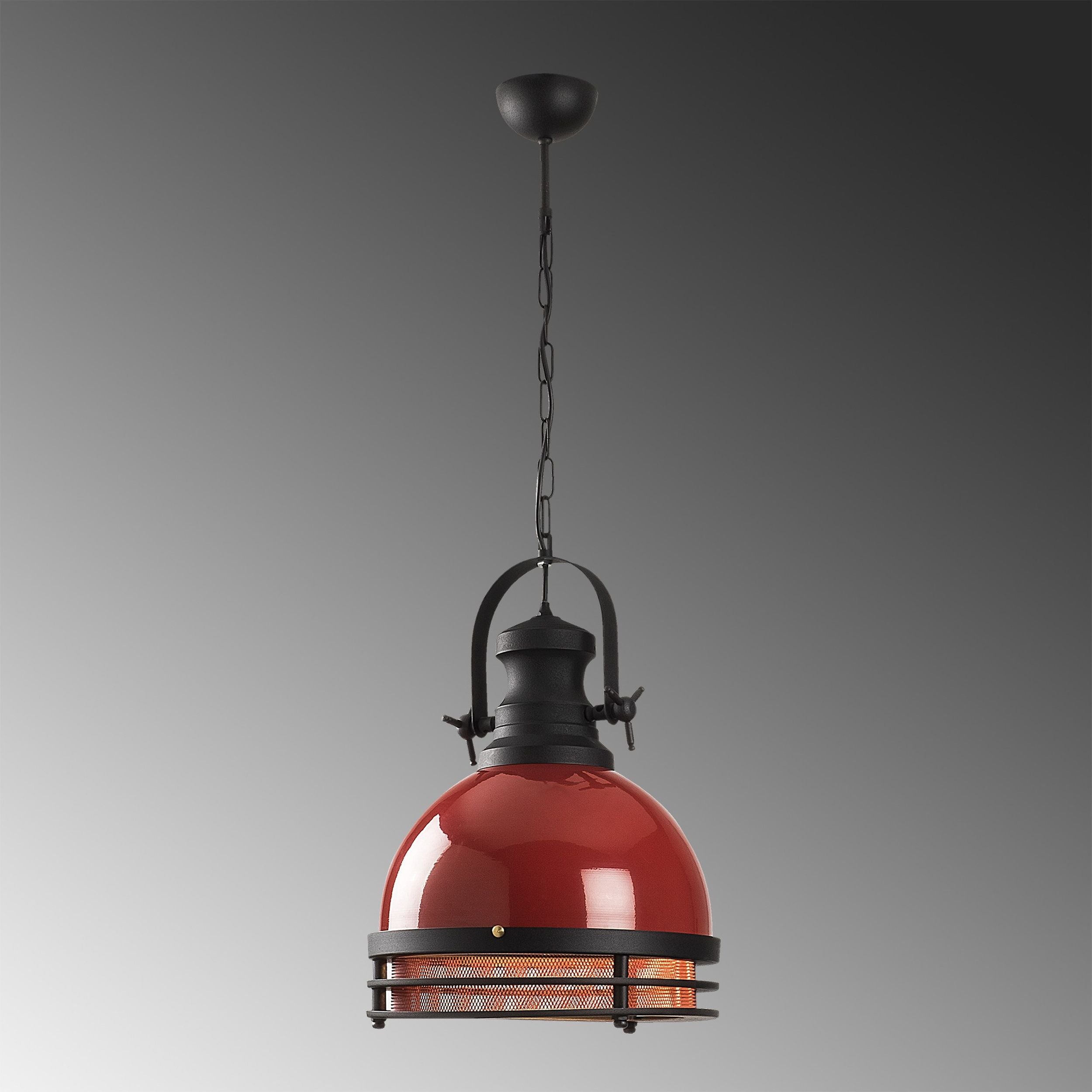 Lampa wisząca Saglam średnica 32 cm czarno-czerwona