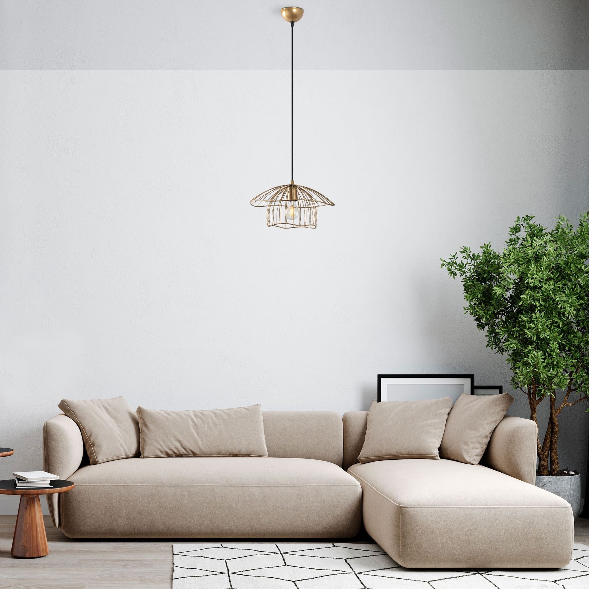 Lampa wisząca Mantar złota