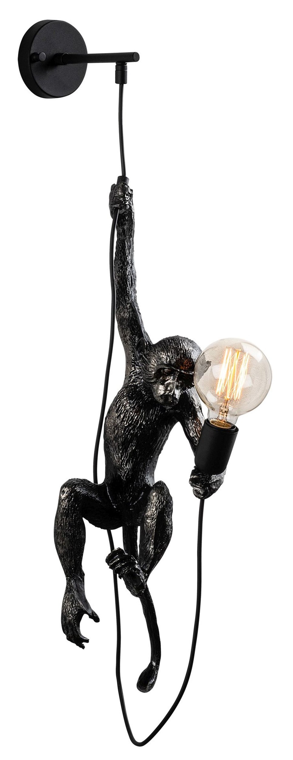 Lampa ścienna Proffitz z małpką czarna