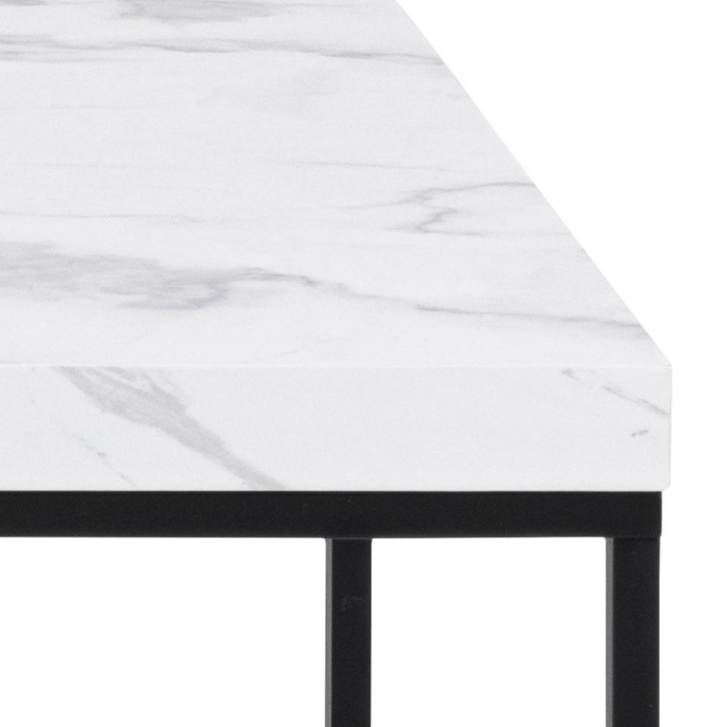 Stolik kawowy Pillys 110x55 cm biały marmur