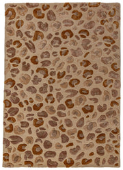 Dywan z wełną Leopard Print 160x230 cm beżowy