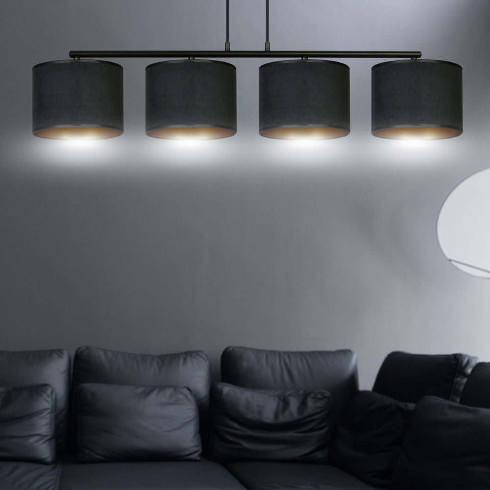 Lampa wisząca Hellid x4 97 cm czarna