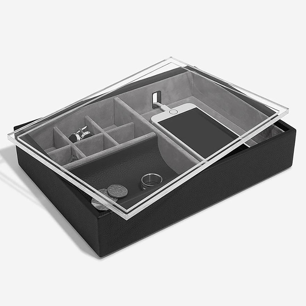 Organizer na biżuterię Pebble Valet With Clear Acrylic czarny