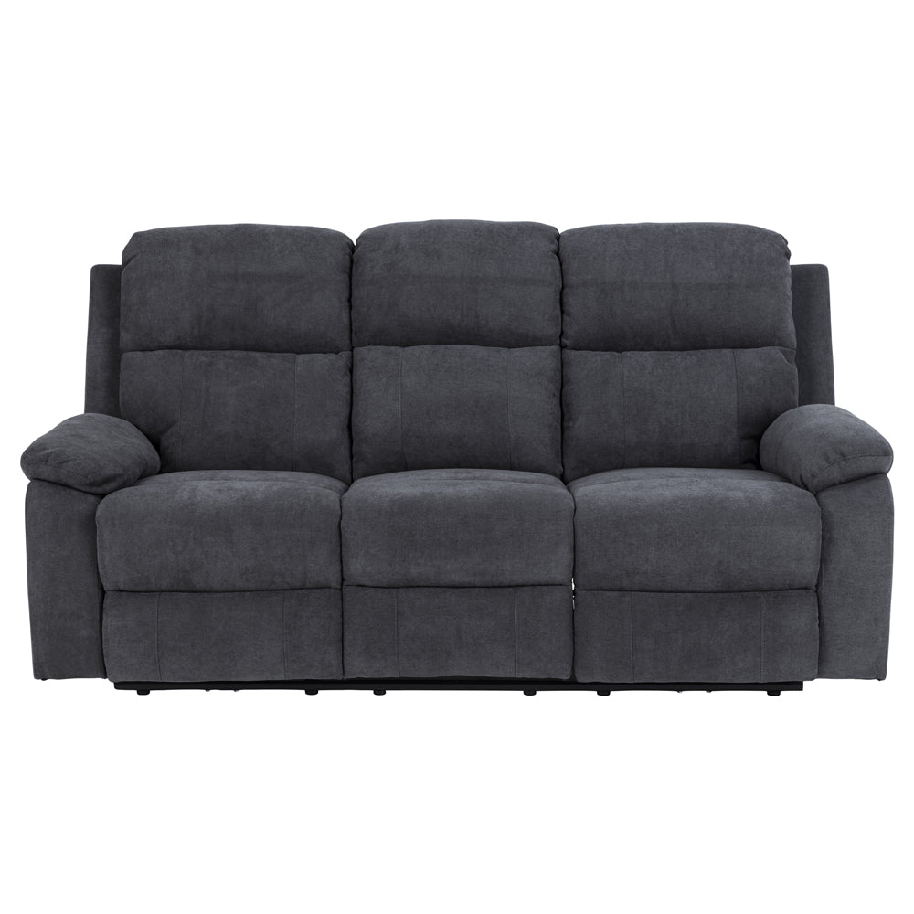 Sofa trzyosobowa Dinah z wysuwanym podnóżkiem grafitowa