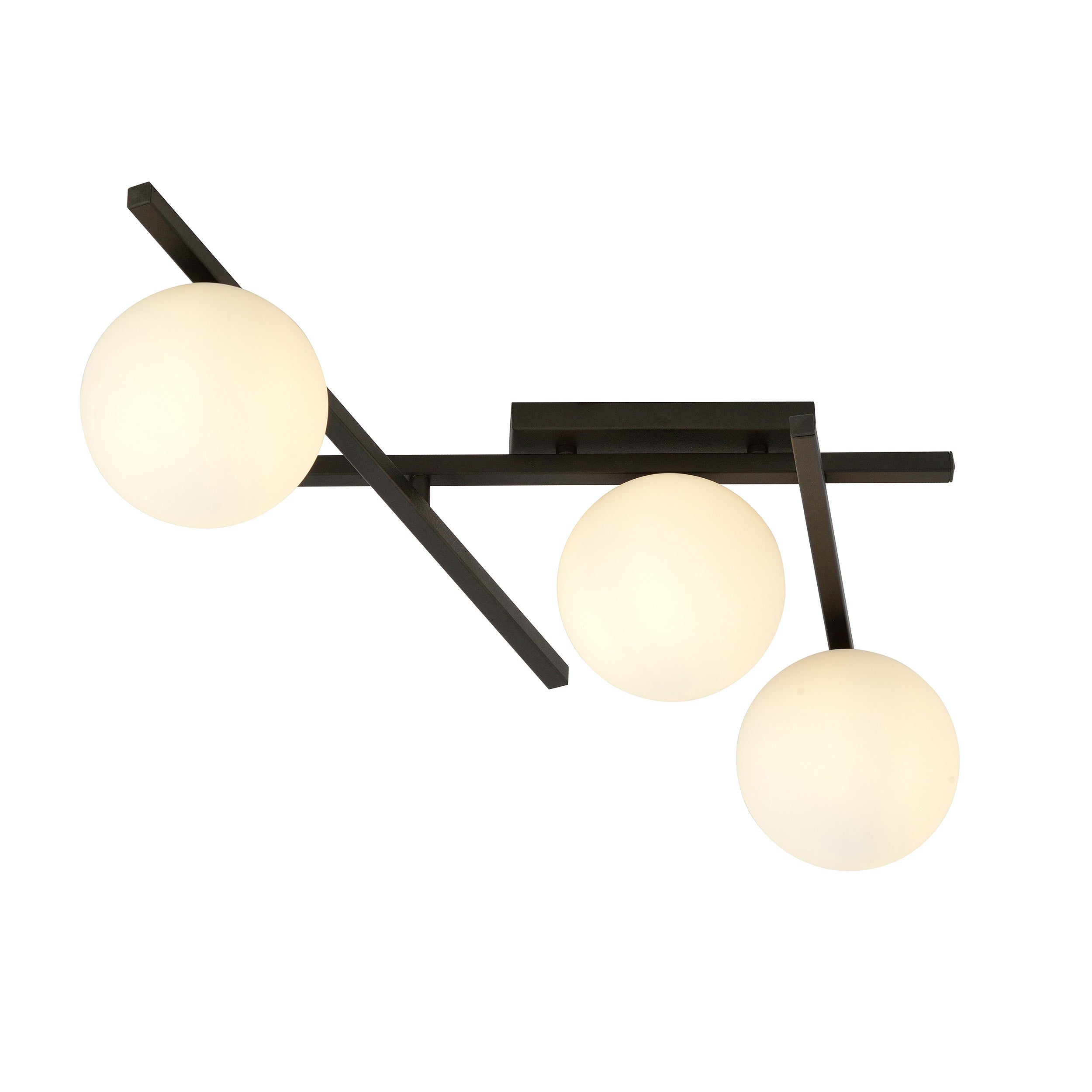 Lampa sufitowa Mohants x3 czarno-biała