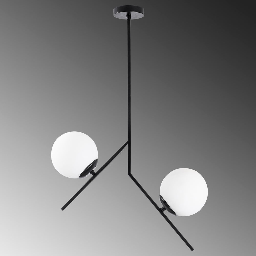Lampa wisząca Solanum x2 czarno-biała