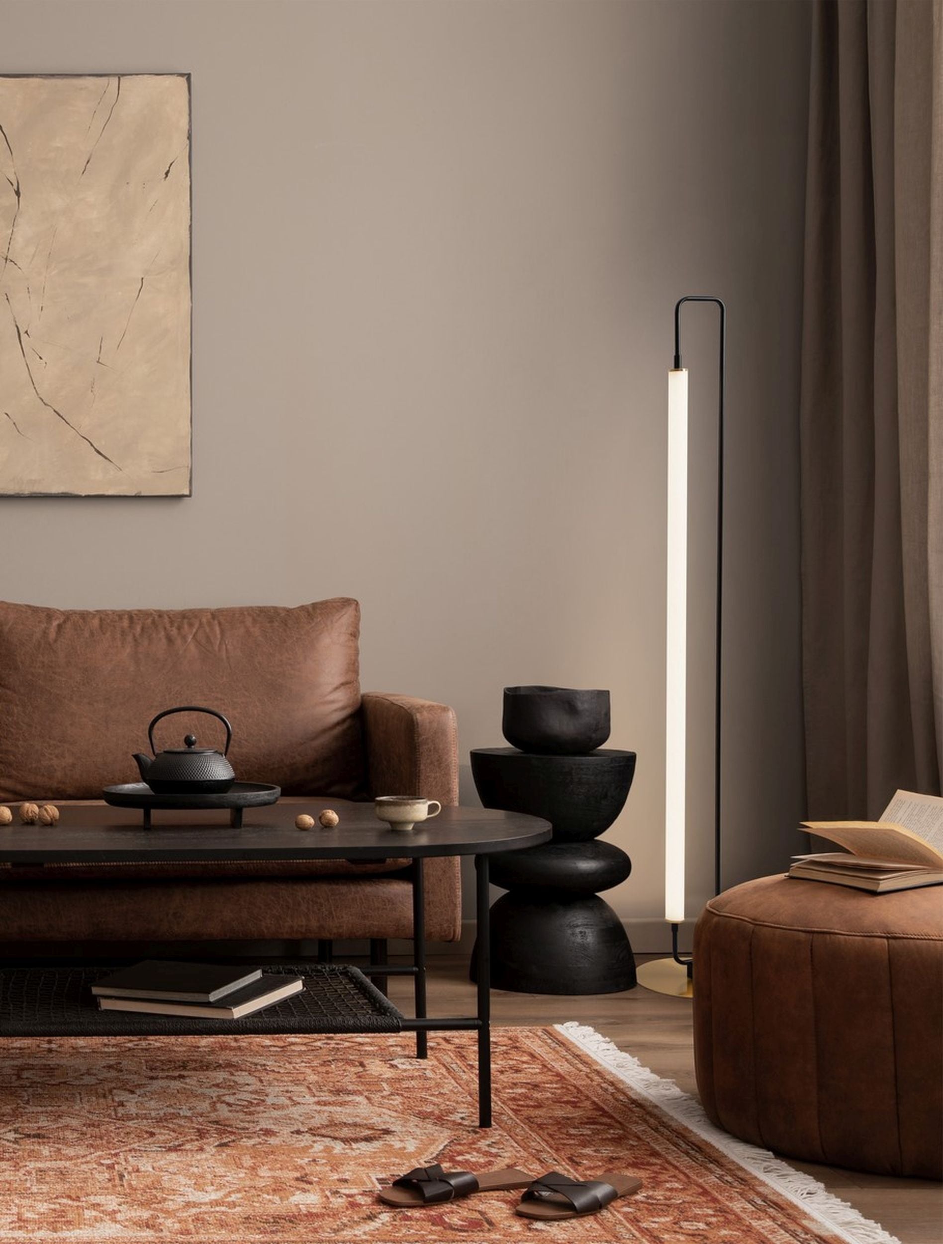 Lampa podłogowa Poucil LED złoto-czarna