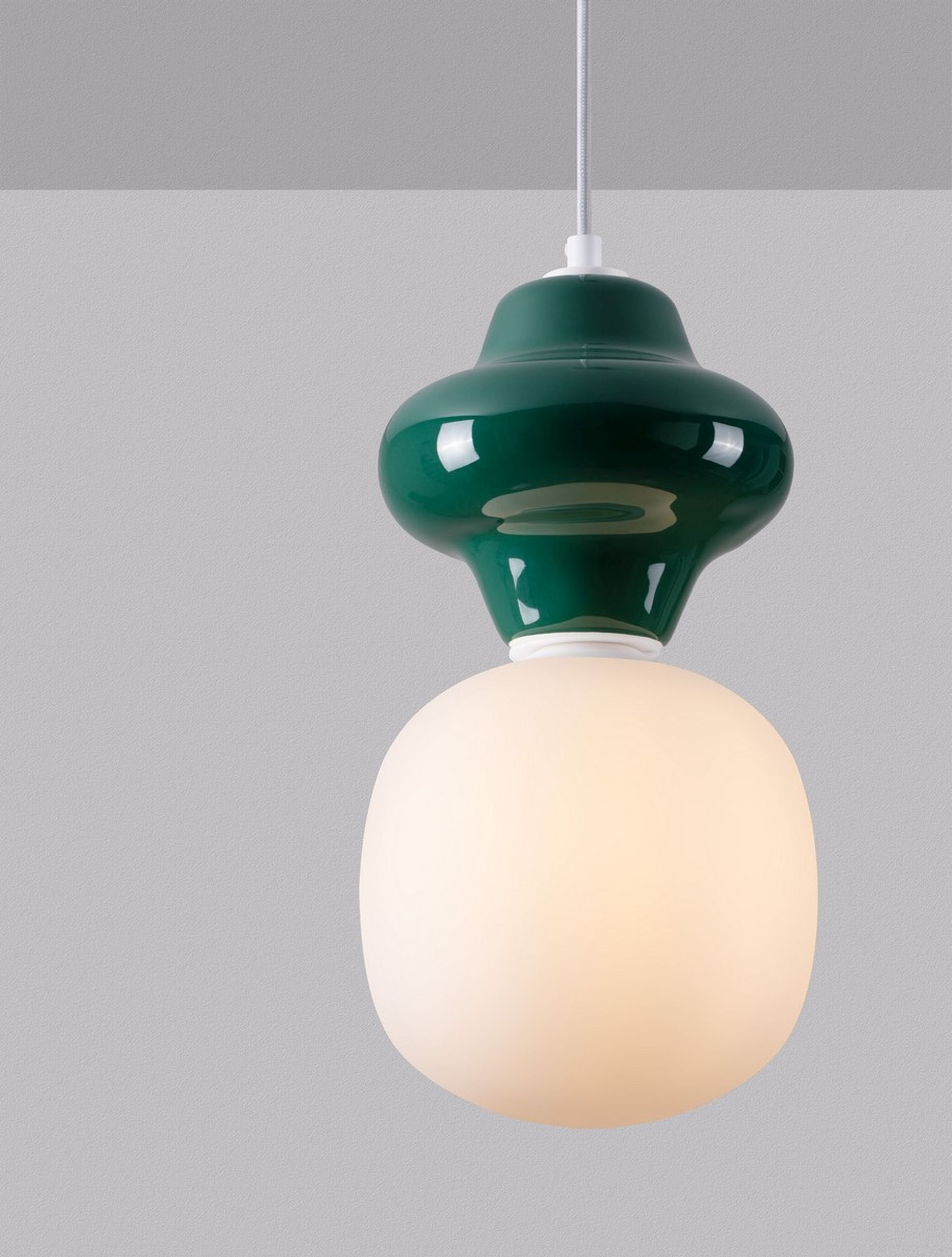 Lampa wisząca Parive I zielono-biała