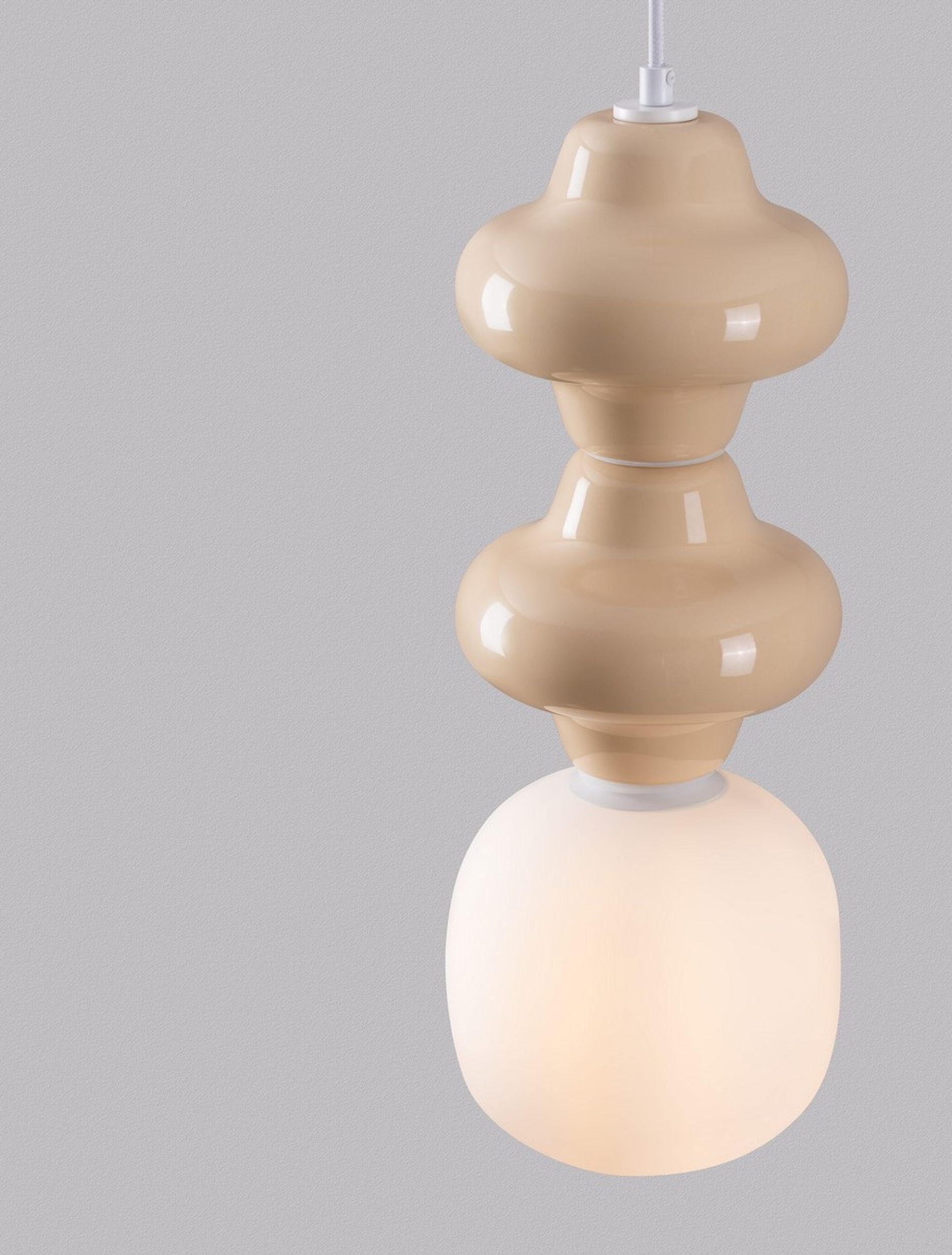 Lampa wisząca Parive II beżowo-biała