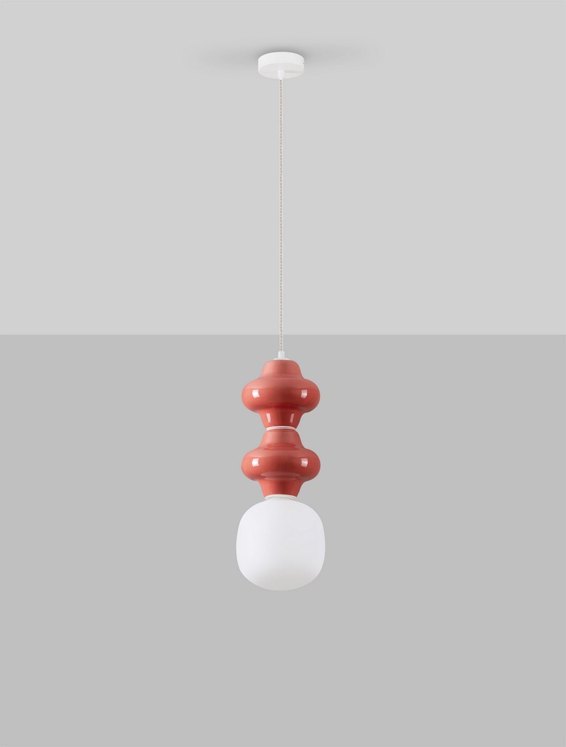 Lampa wisząca Parive II czerwono-biała