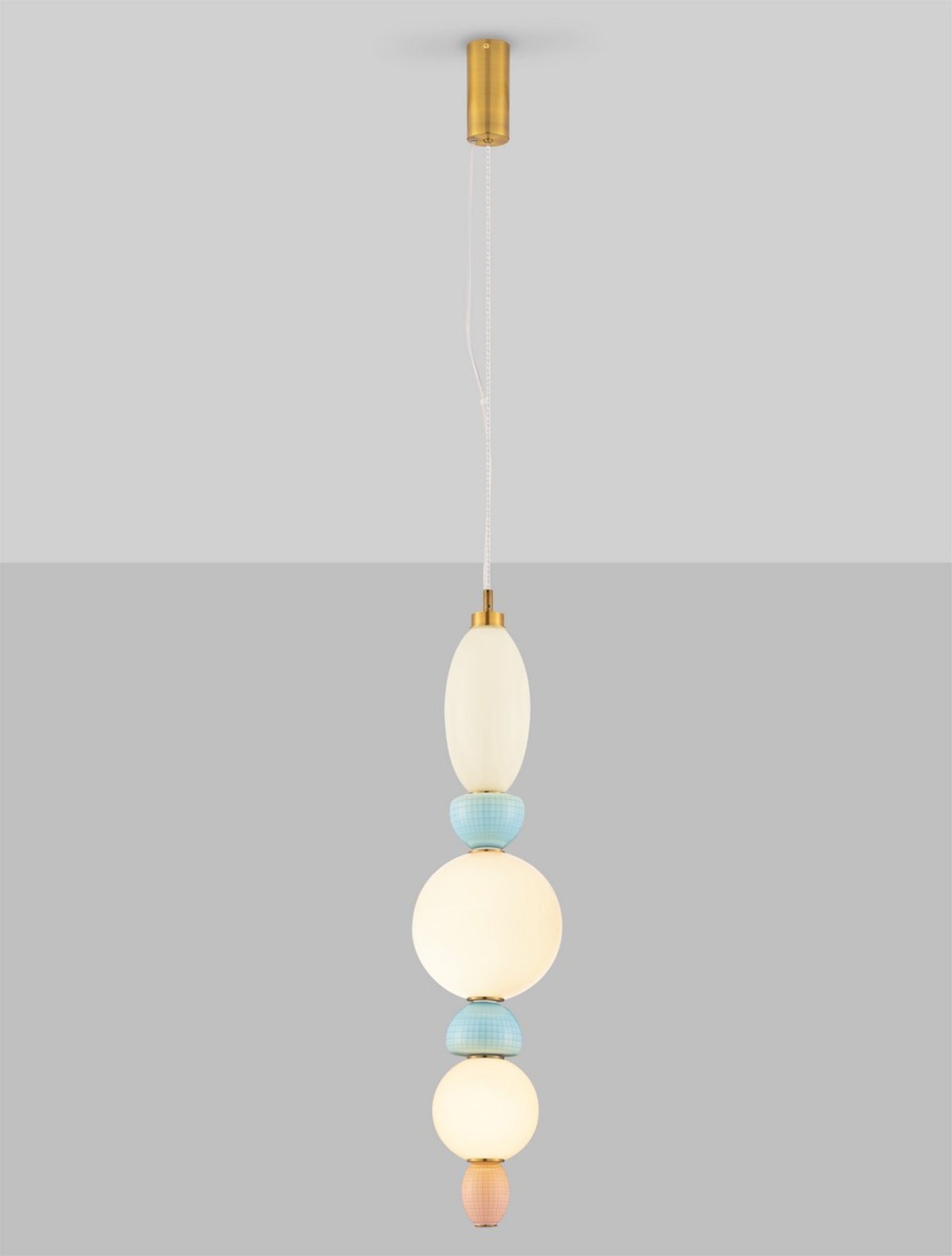 Lampa wisząca Texells LED niebiesko-złota