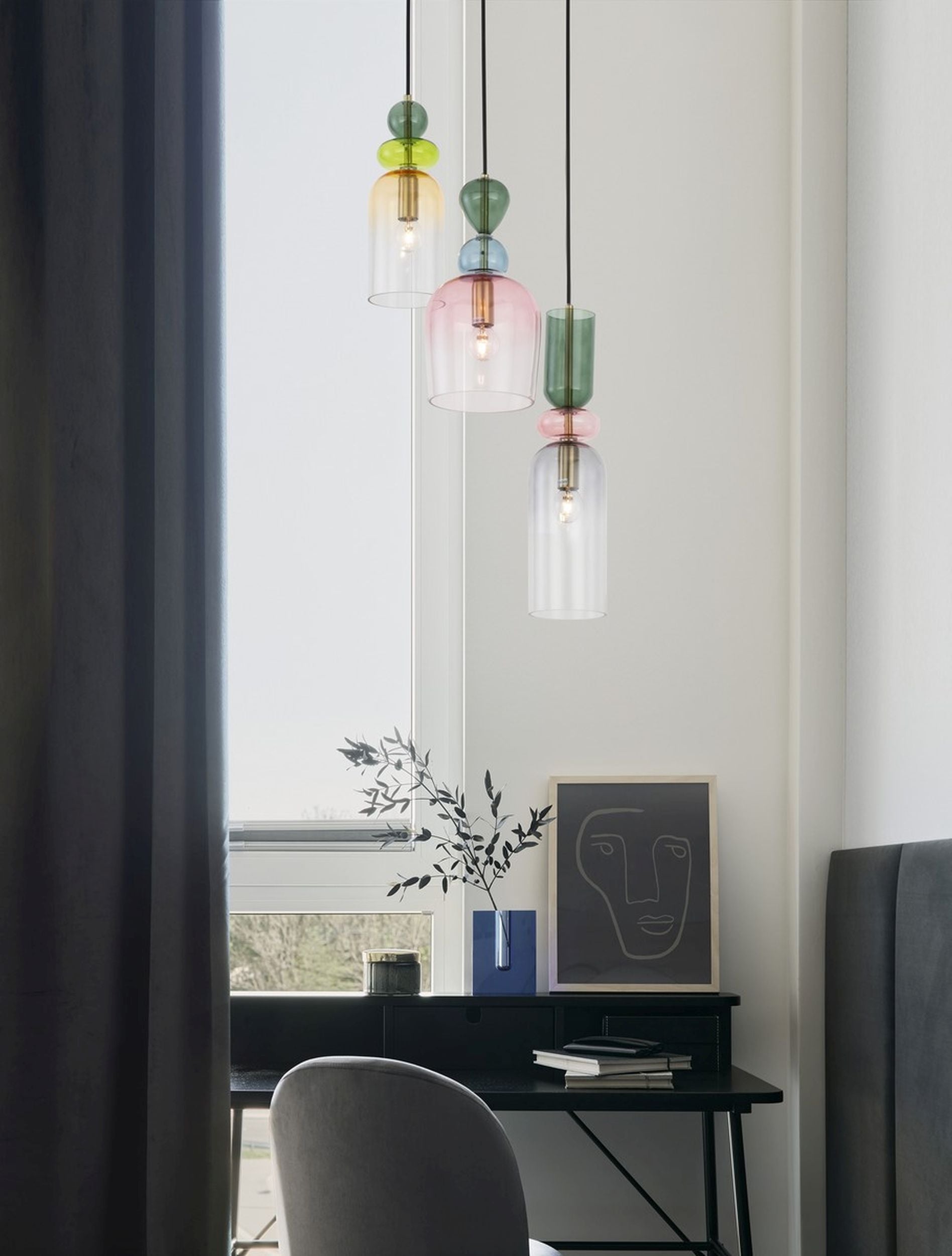 Lampa wisząca Nouvede x3 wielokolorowa