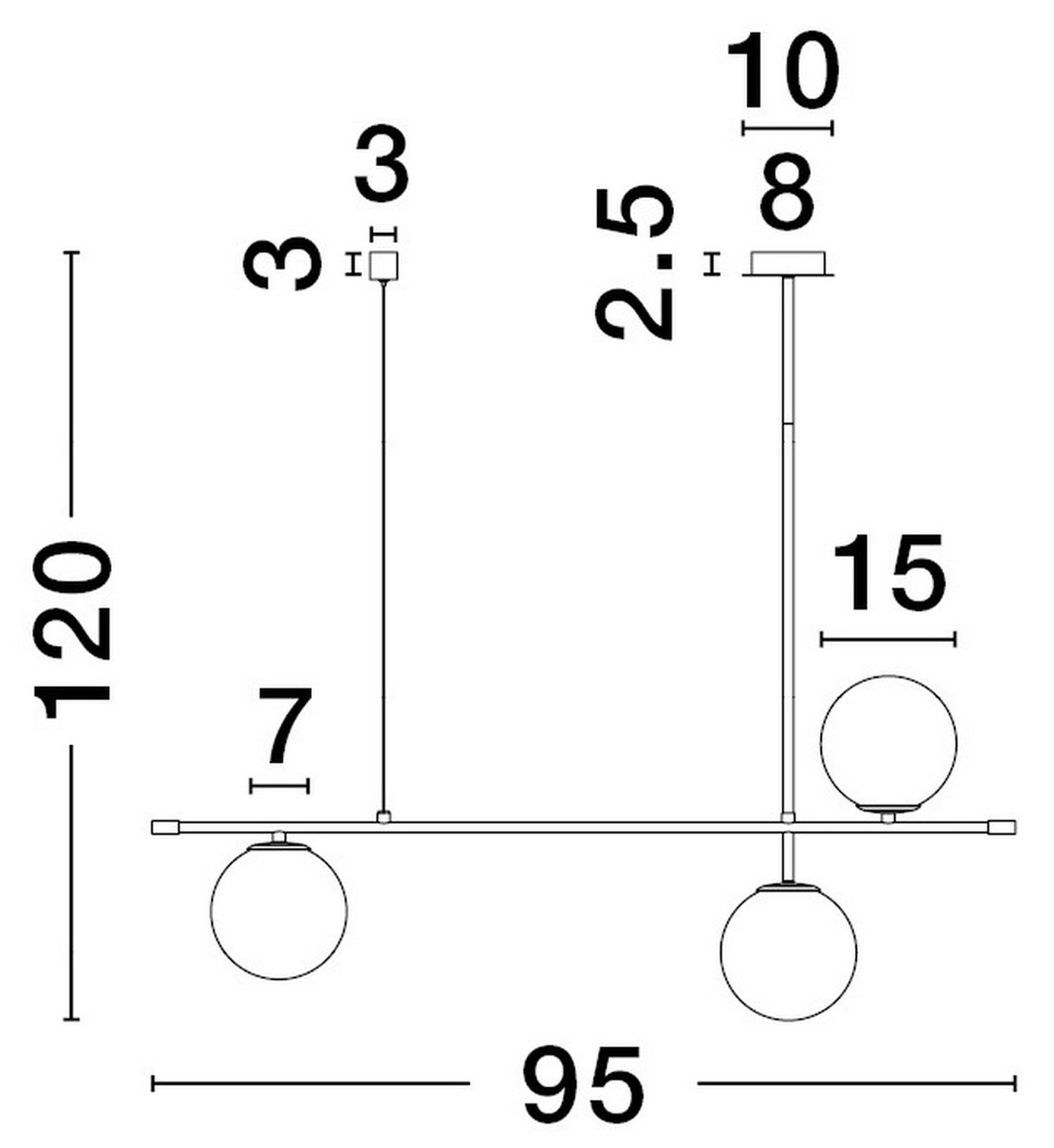 Lampa wisząca Homorry x3 czarna