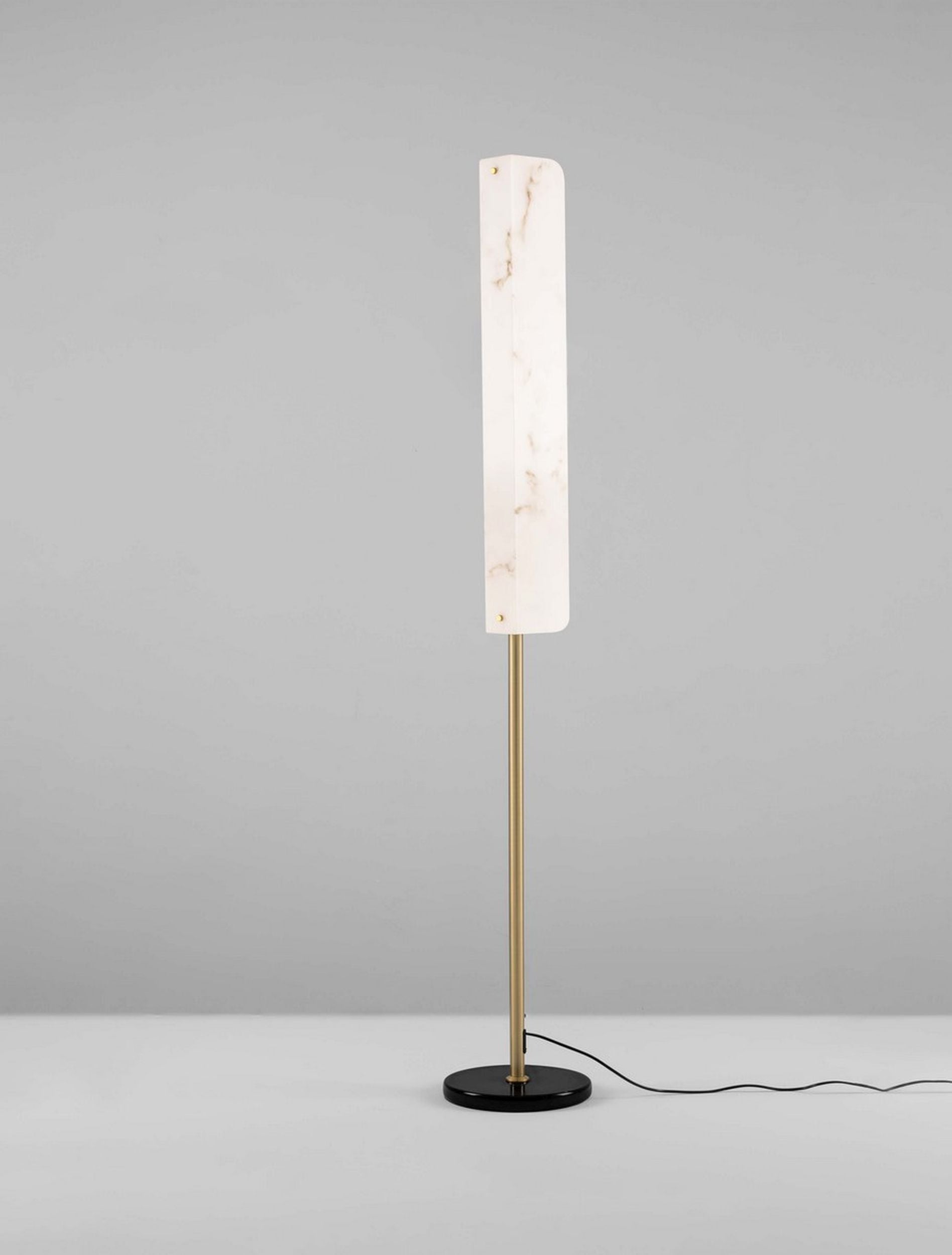Lampa podłogowa Litivently LED złota marmurowa