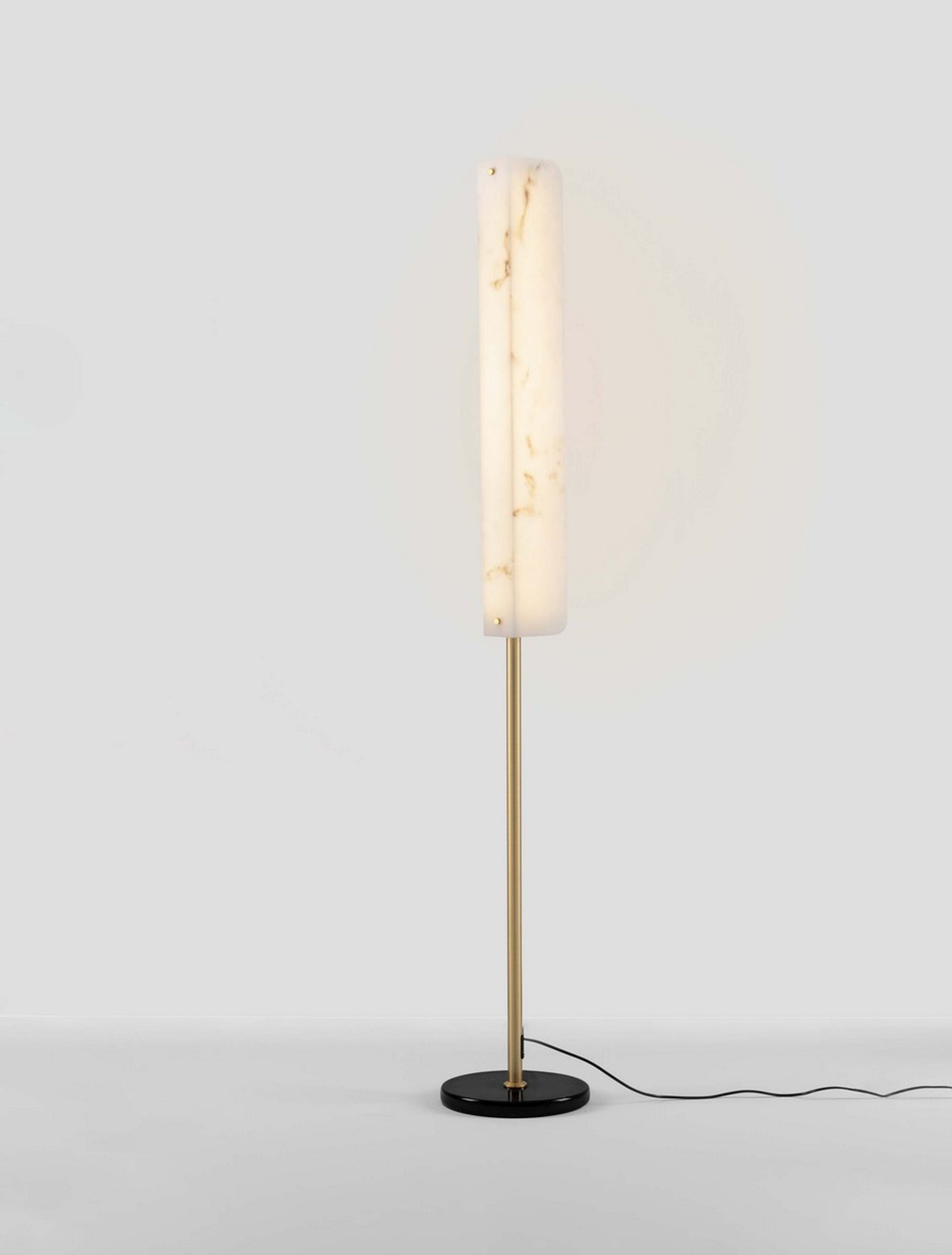 Lampa podłogowa Litivently LED złota marmurowa