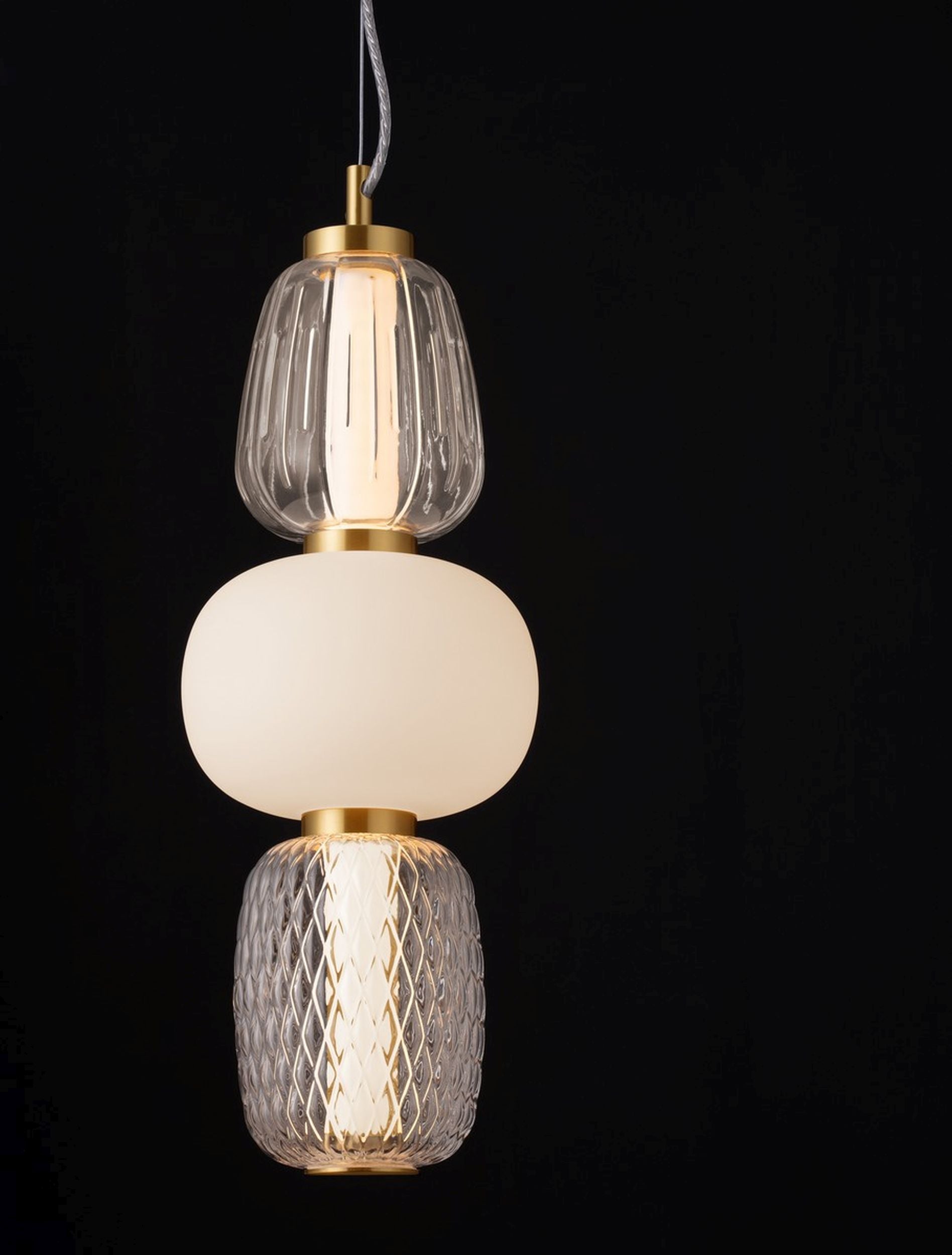 Lampa wisząca Velorya I LED biało-złota