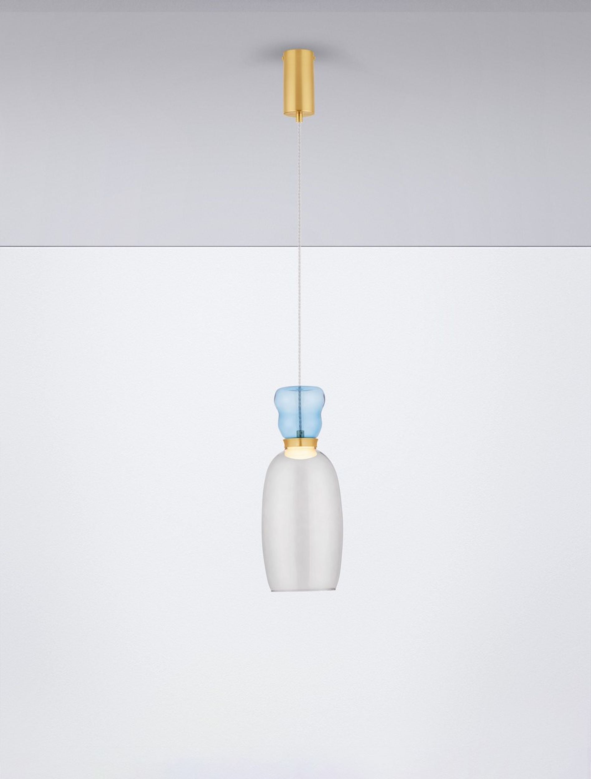 Lampa wisząca Kiands LED x1 niebiesko-złota