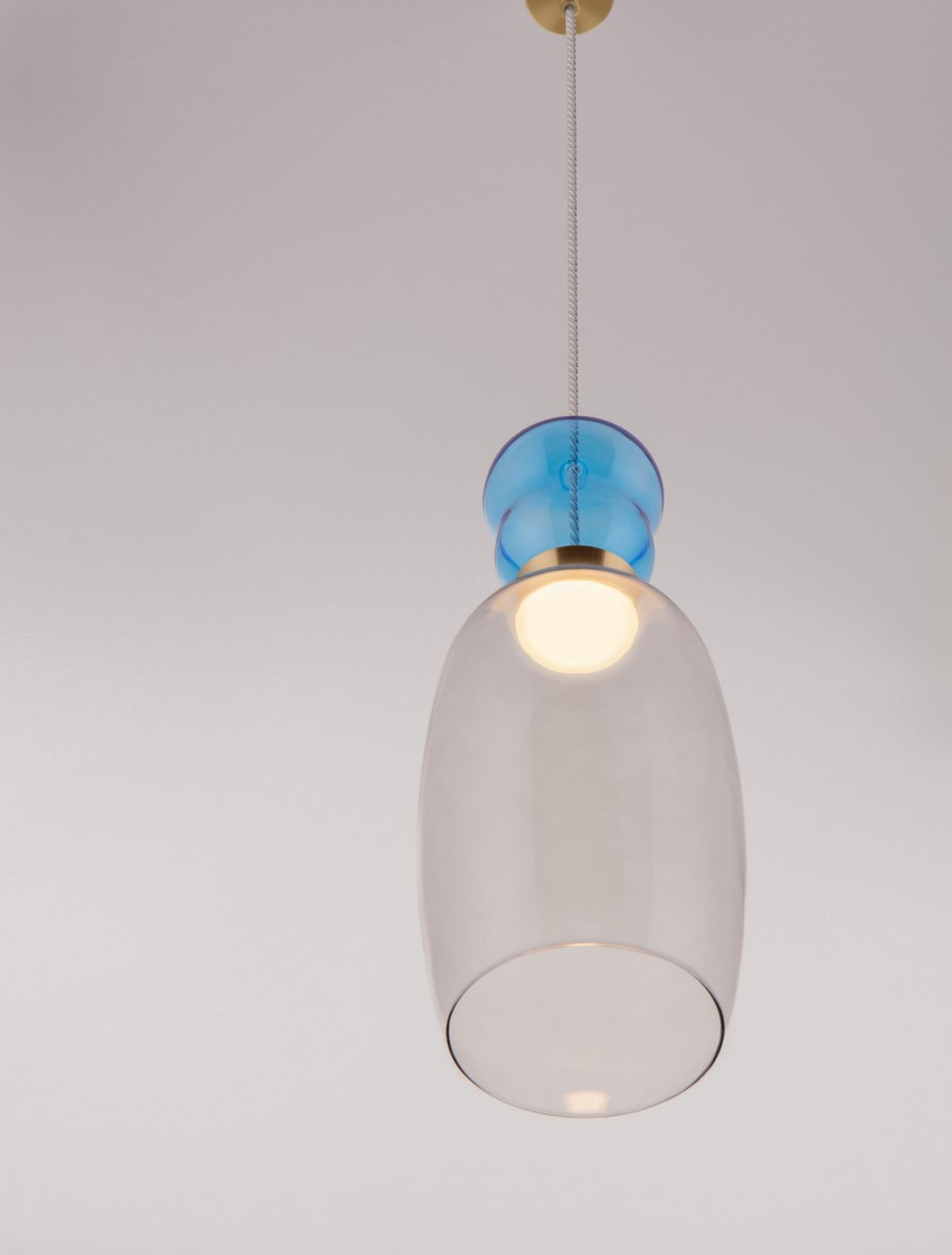 Lampa wisząca Kiands LED x1 niebiesko-złota
