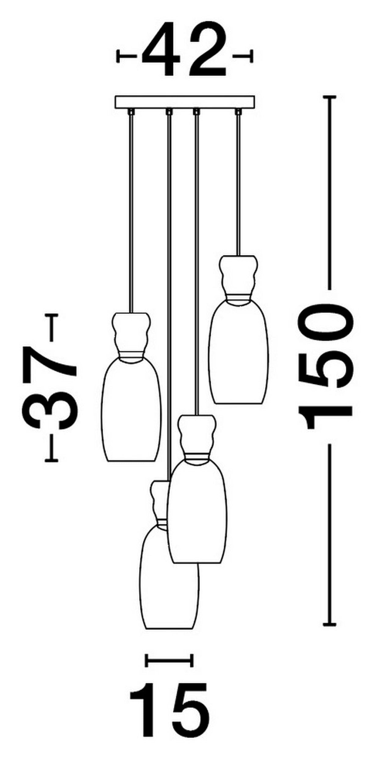 Lampa wisząca Kiands LED x4 wielokolorowa
