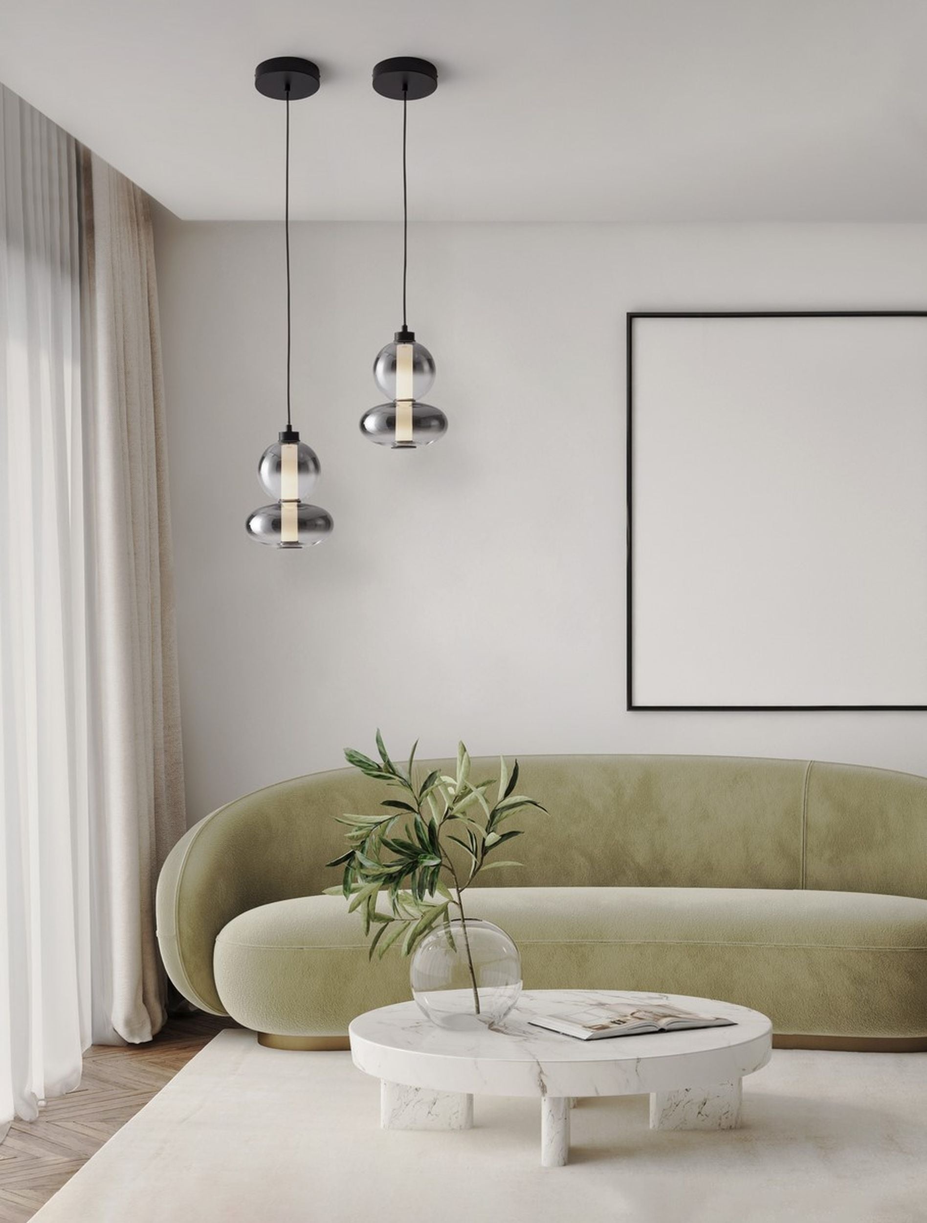 Lampa wisząca Acerney LED czarno-szara