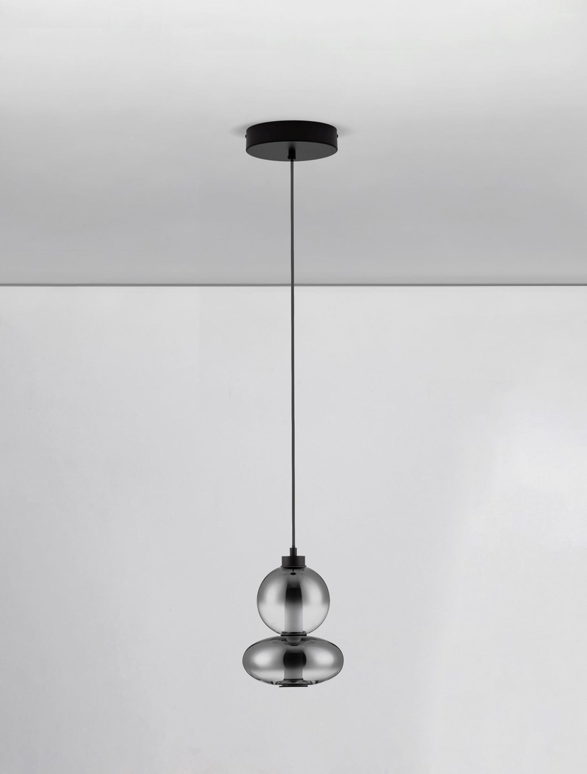Lampa wisząca Acerney LED czarno-szara
