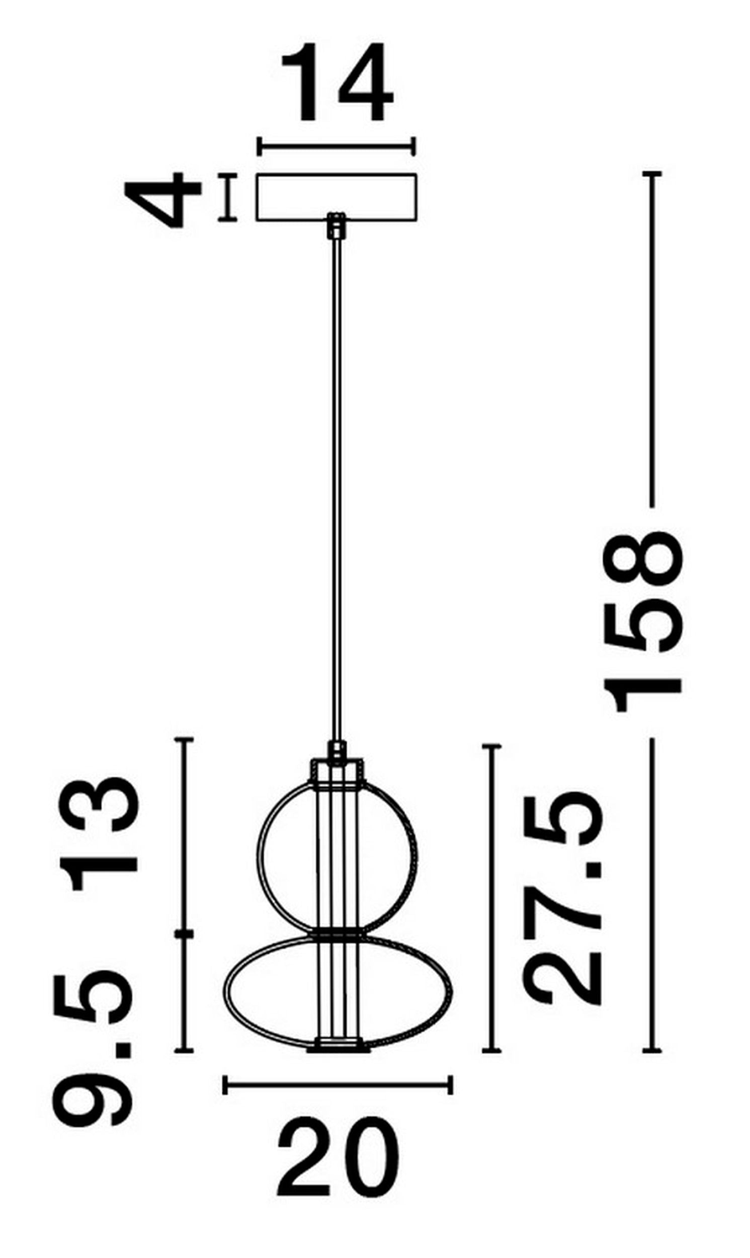 Lampa wisząca Acerney LED czarno-szara