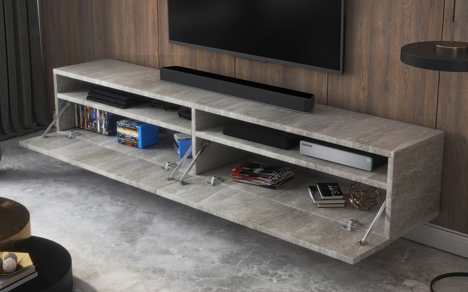 Szafka RTV Rednaw 180 cm Beton