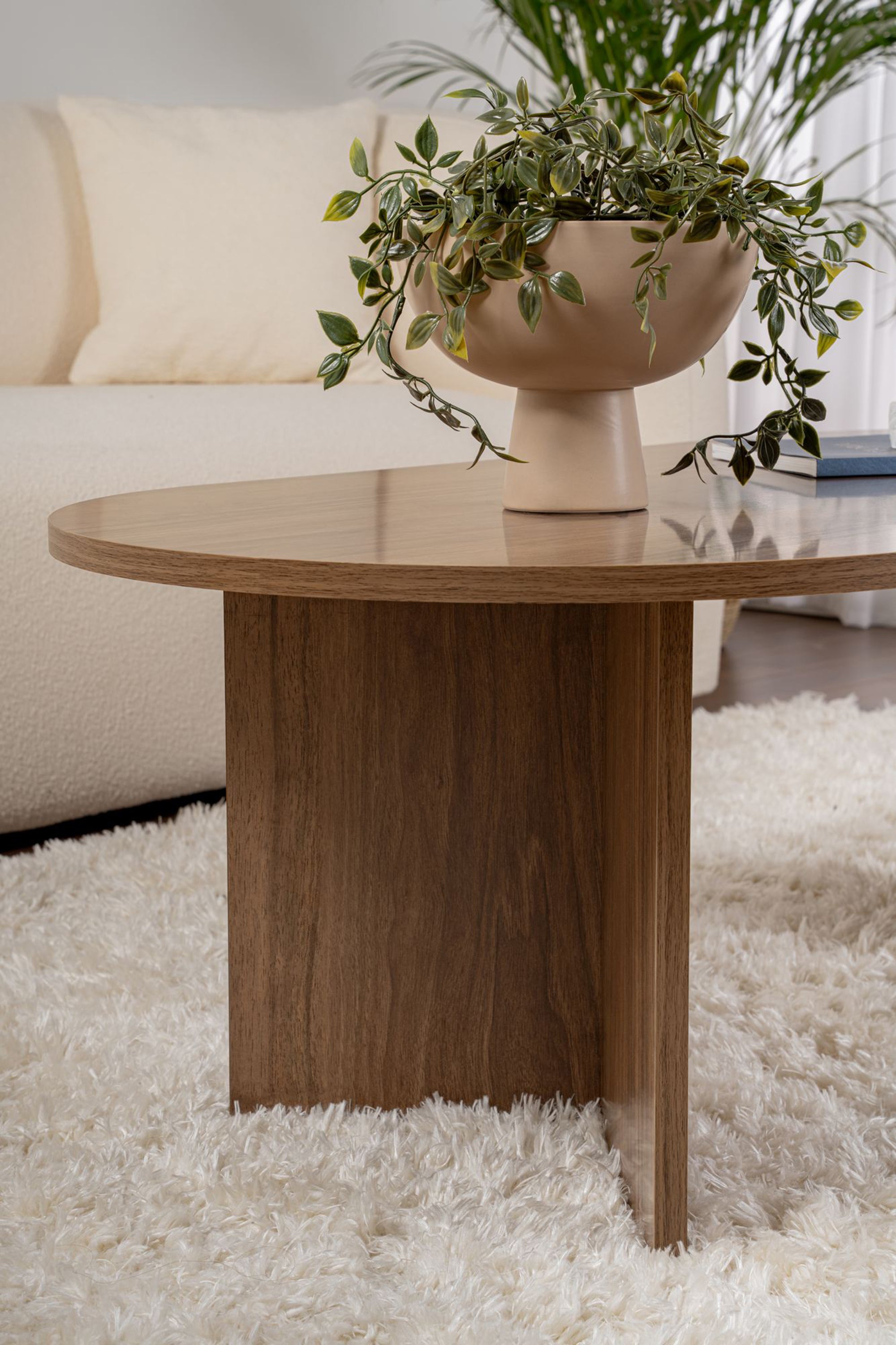 Stolik kawowy Sable owalny blat 119x60 cm orzech