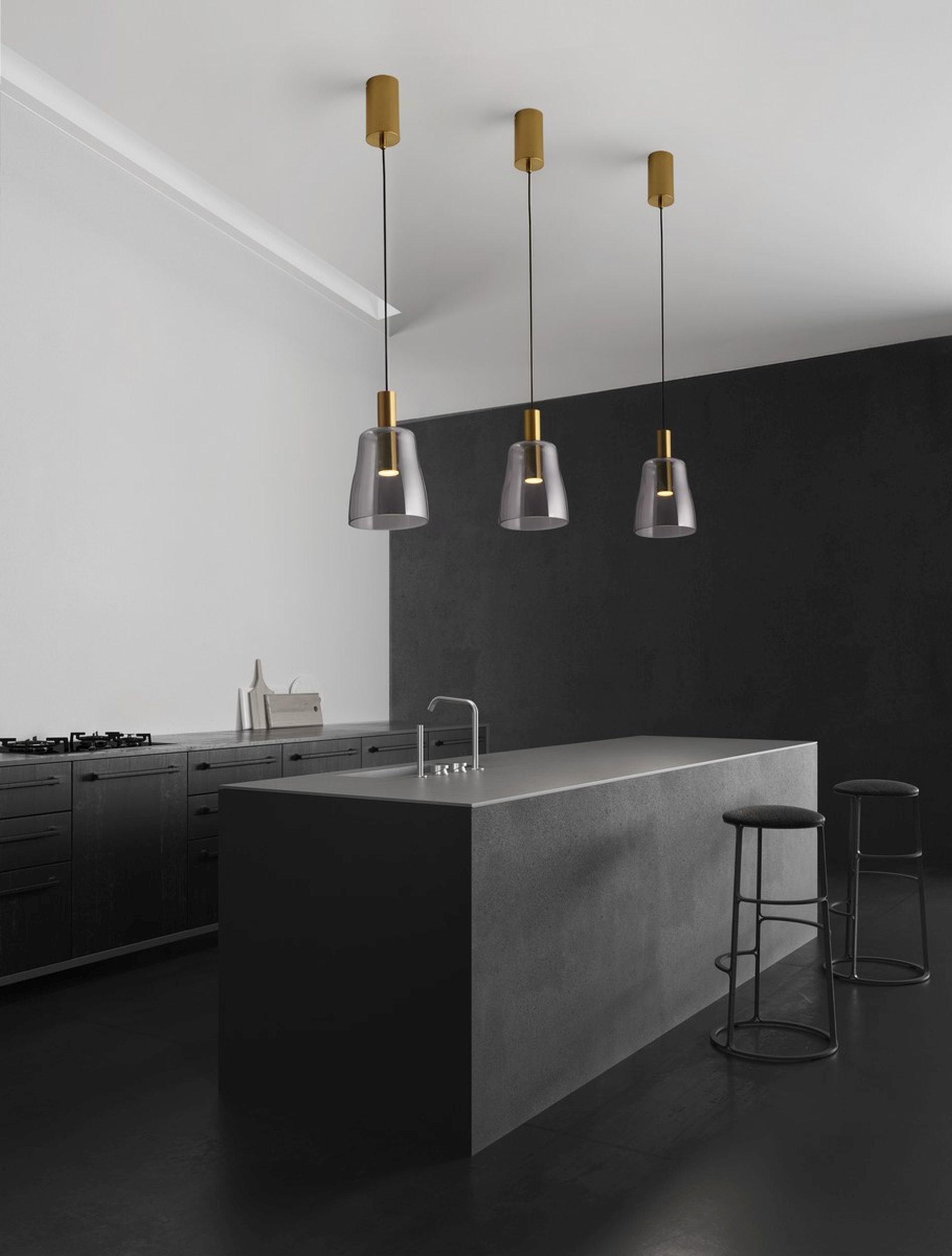 Lampa wisząca Morifia II LED szaro-złota