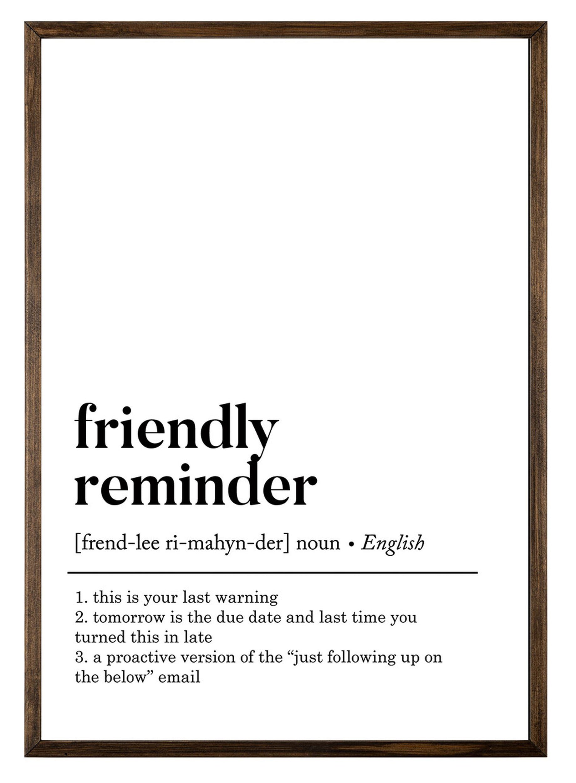 Plakat Frosses Friendly Reminder 70x50 cm