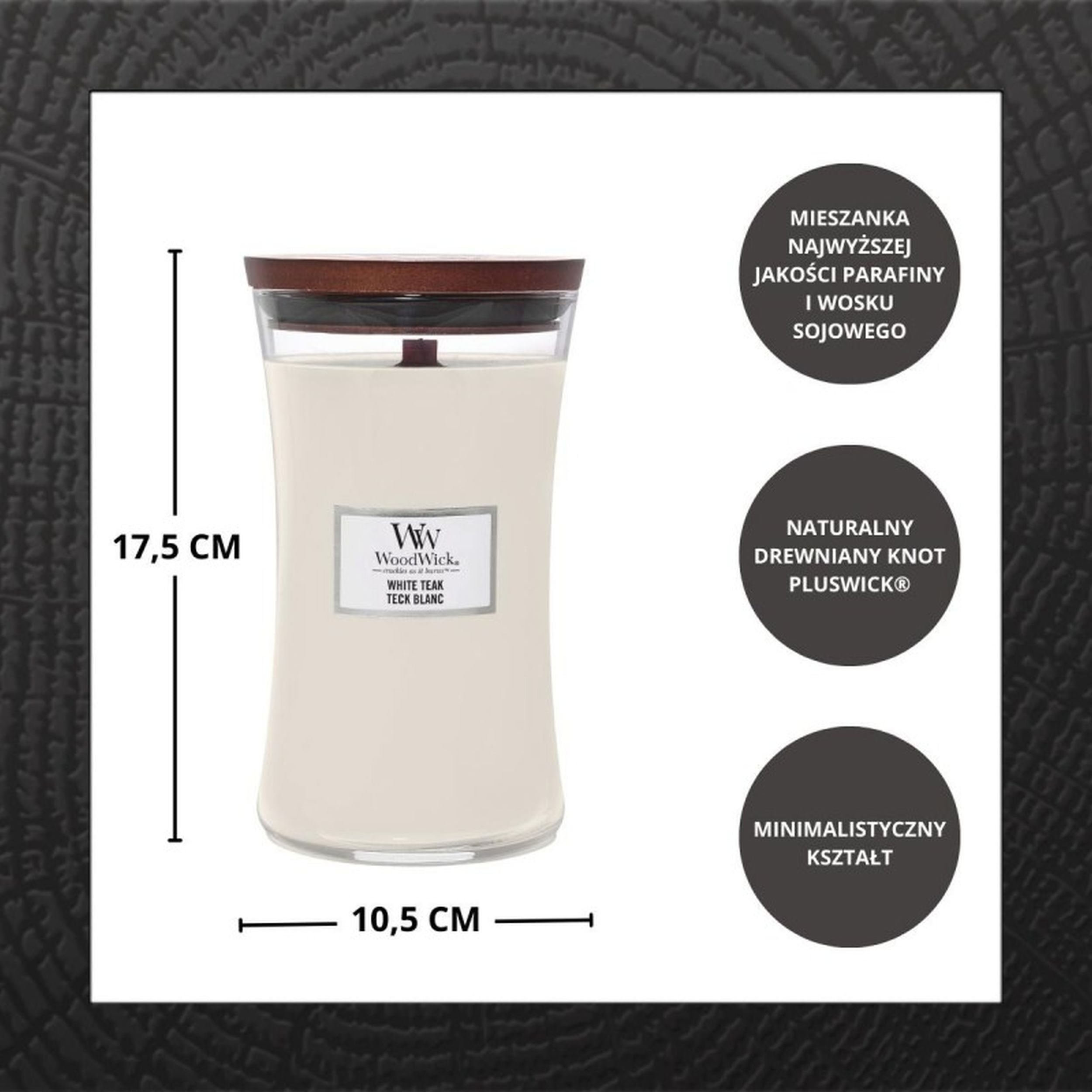 Świeca zapachowa Woodwick White Teak 610 g