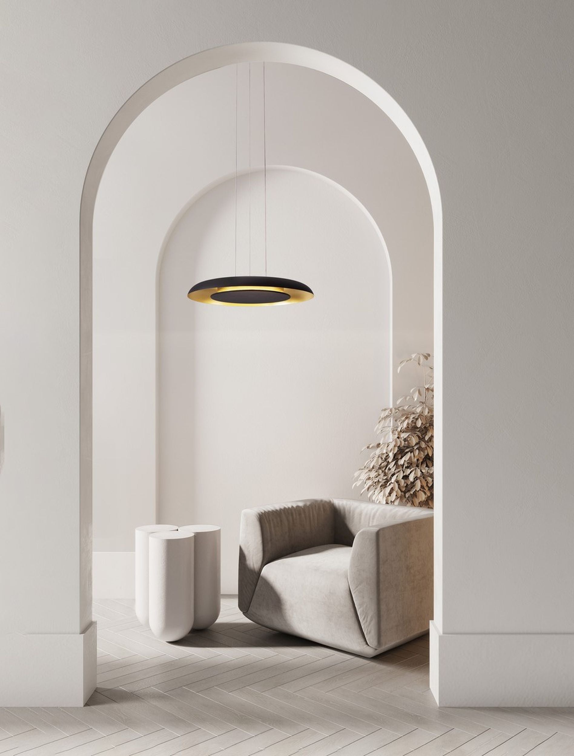 Lampa wisząca Honesso LED czarno-złoty