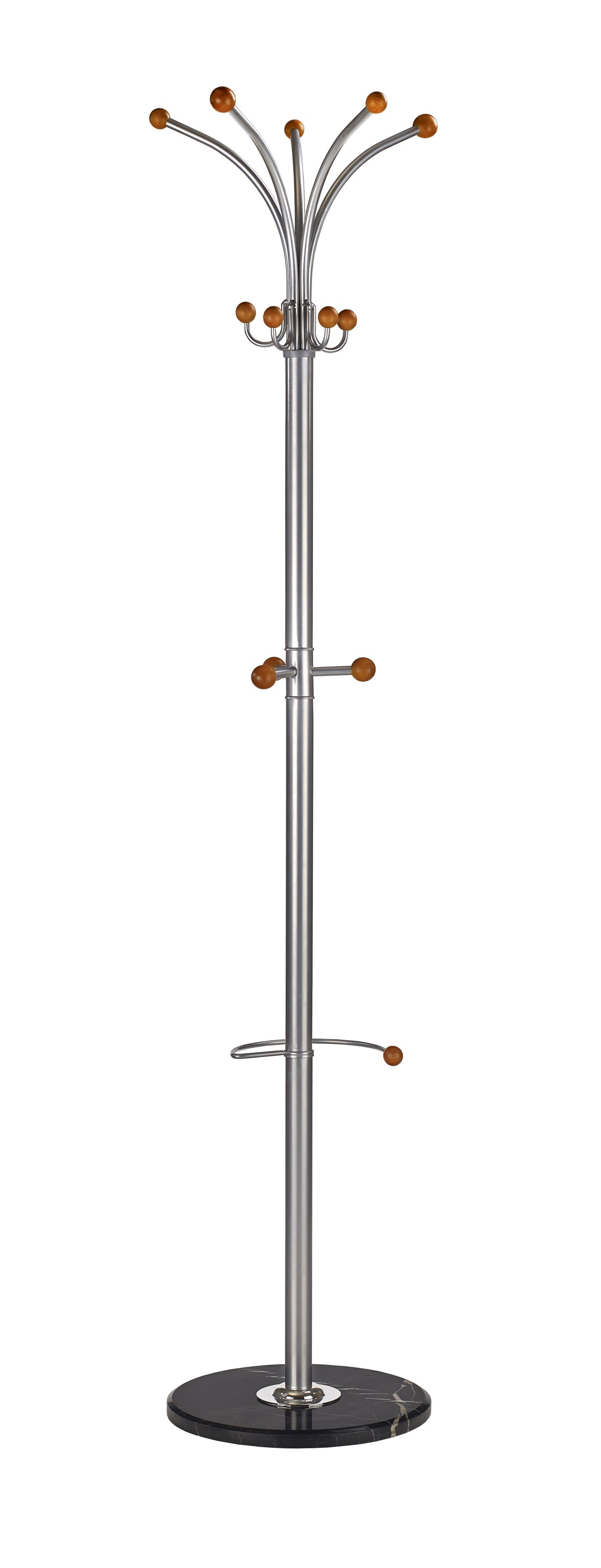 Wieszak stojący Muxia 180 cm srebrny