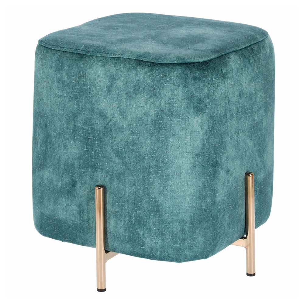 Pufa Shicoba turkusowa na złotych nóżkach