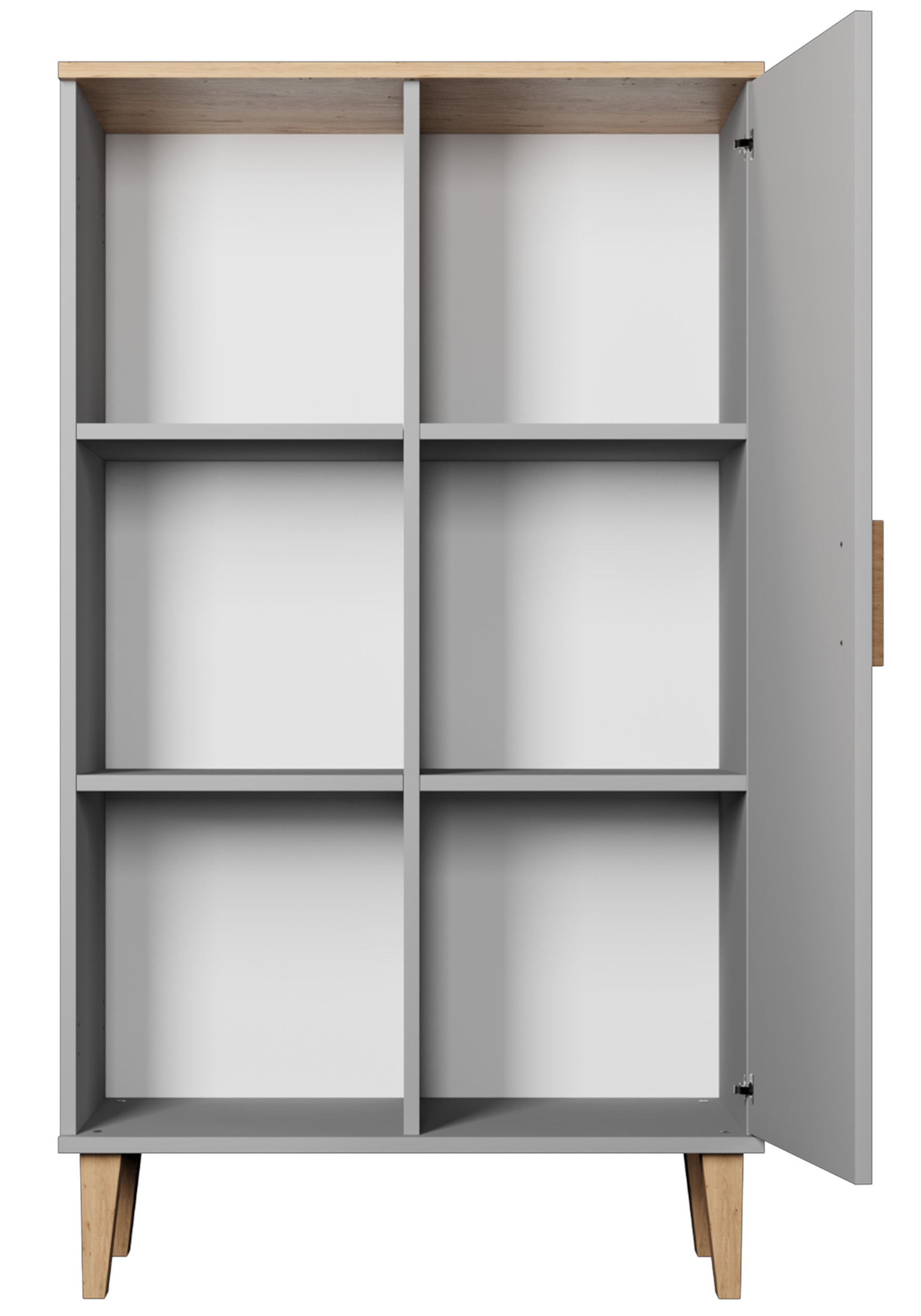 Regał zamykany Sakena szary