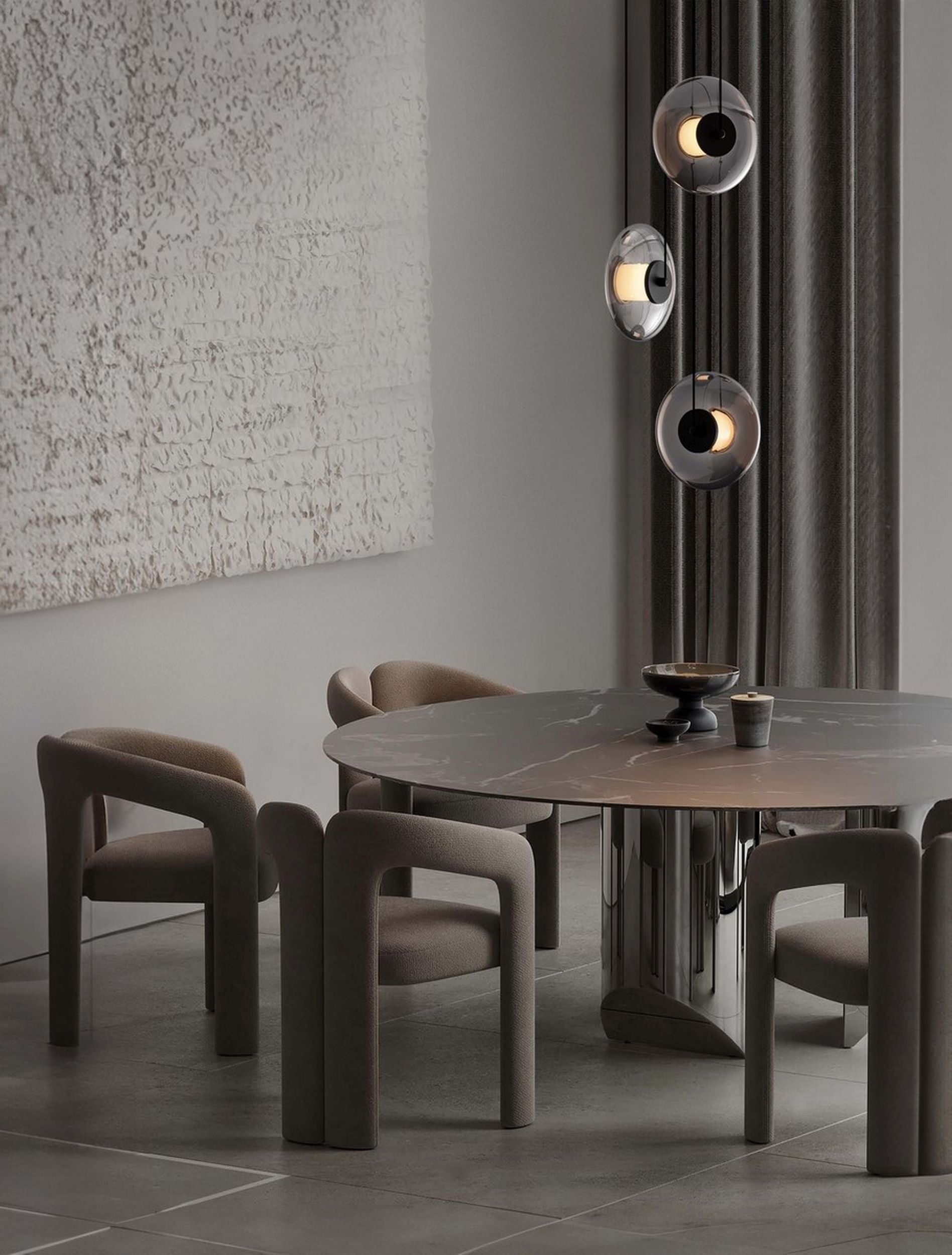 Lampa wisząca Lynoll LED na okrągłej podsufitce x3 czarna