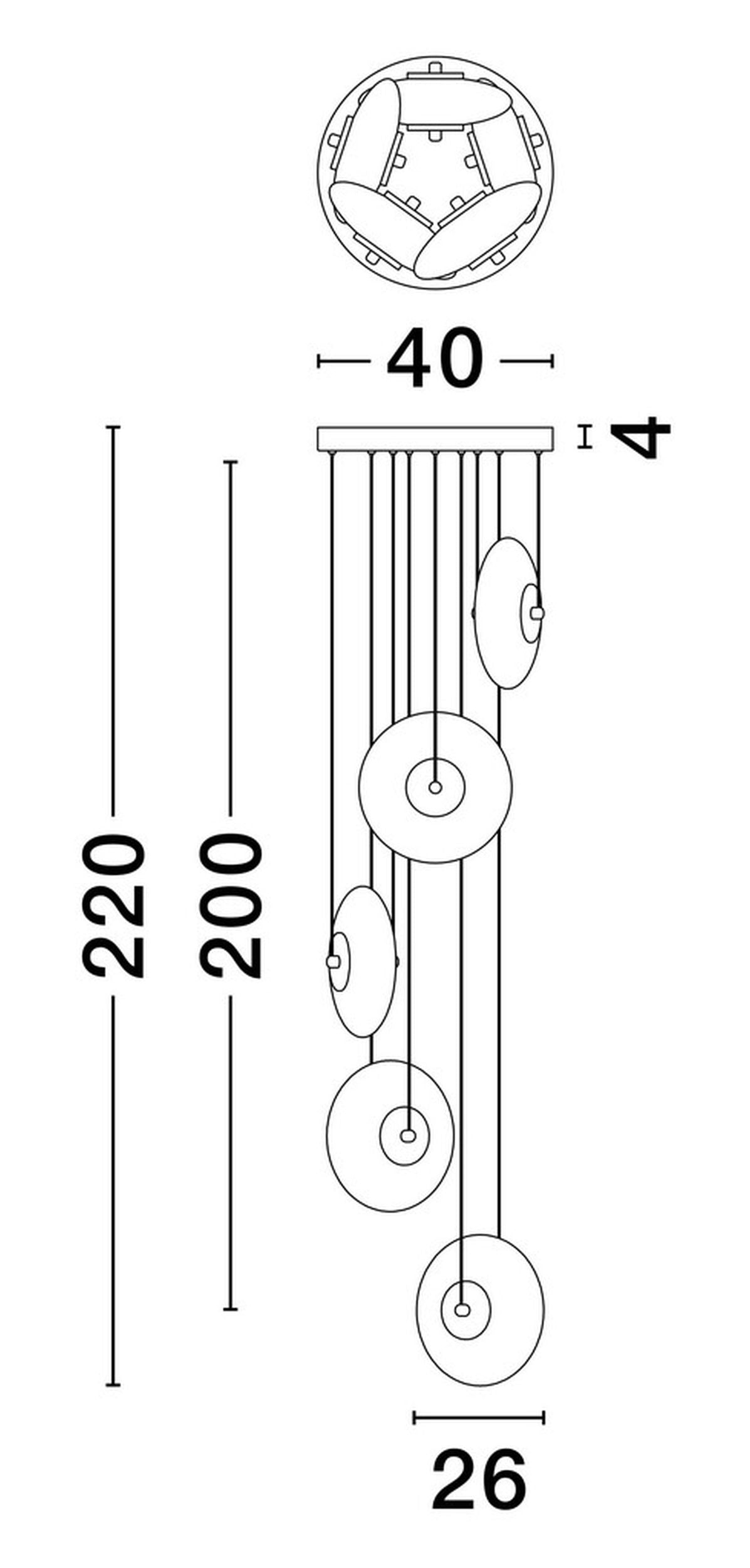Lampa wisząca Lynoll LED x5 czarna