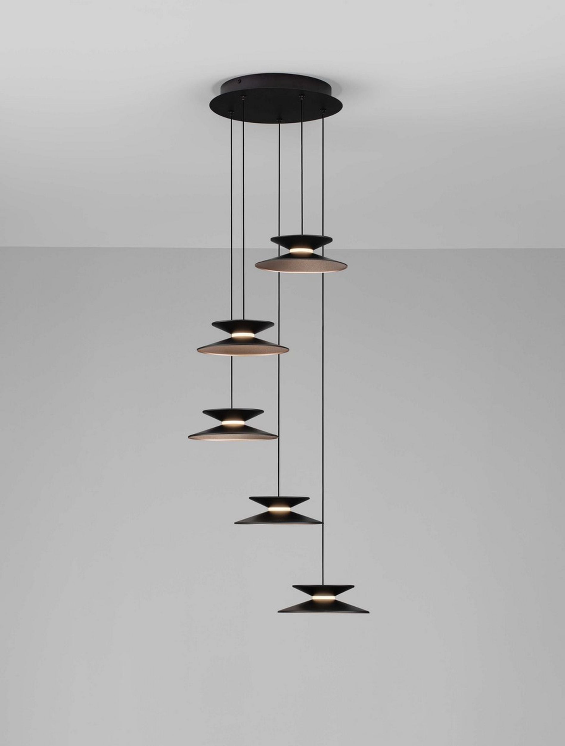 Lampa wisząca Sketter LED x5 złoto-czarna