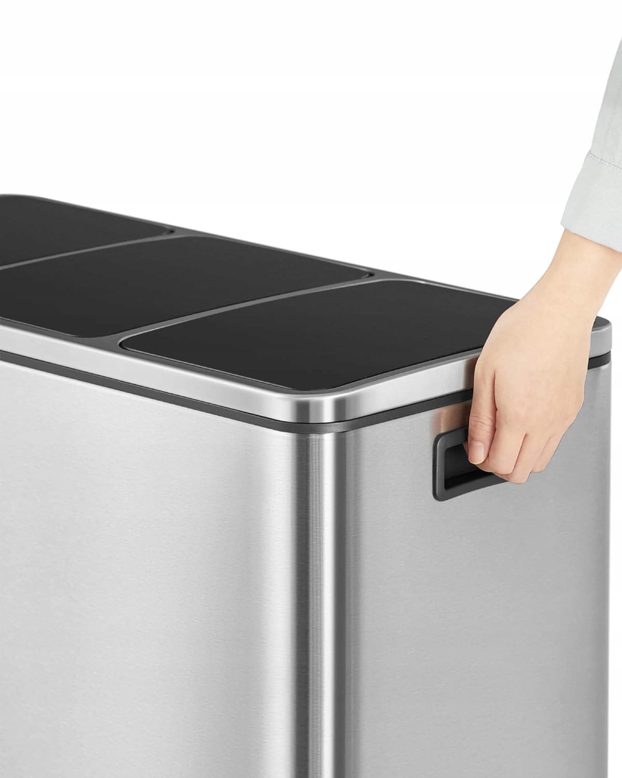 Trzykomorowy kosz na śmieci Shasse metalowy