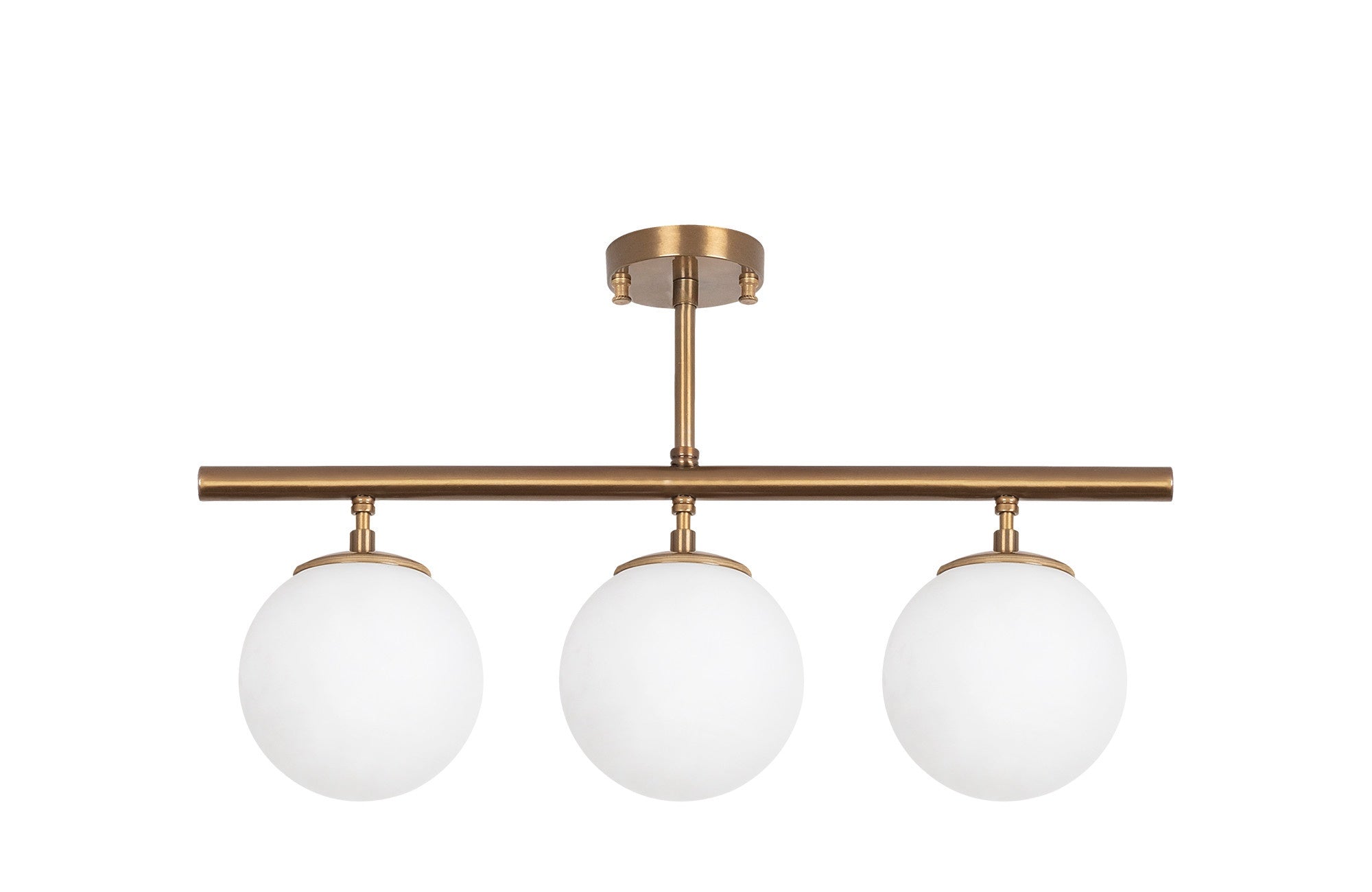 Lampa sufitowa Unchence x3 złoto vintage/ mleczne klosze