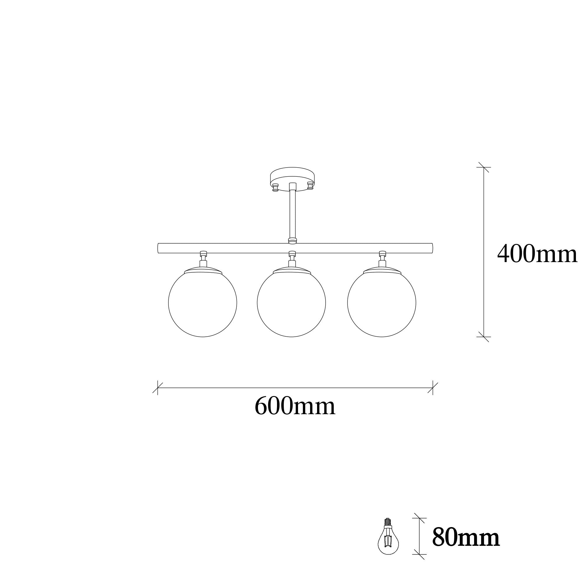 Lampa sufitowa Unchence x3 złoto vintage/ mleczne klosze