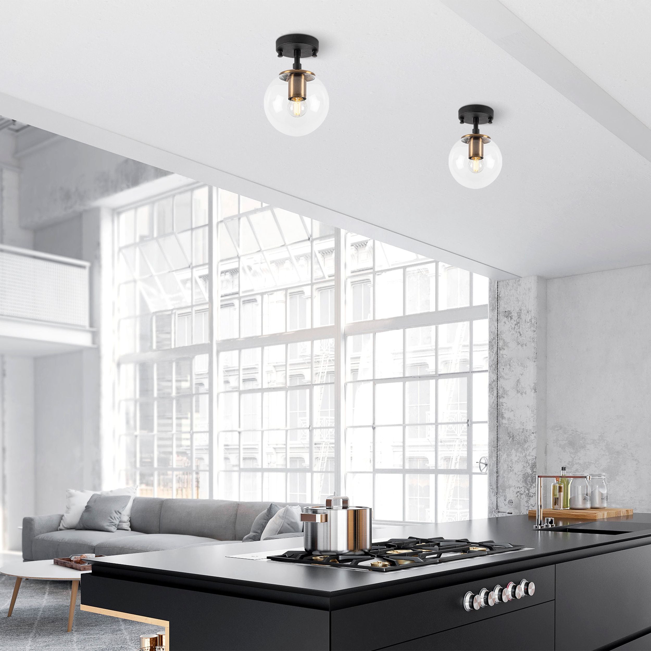 Lampa sufitowa Unchence czarna vintage