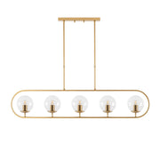 Lampa wisząca Tribilia x5 złota/transparentny klosz