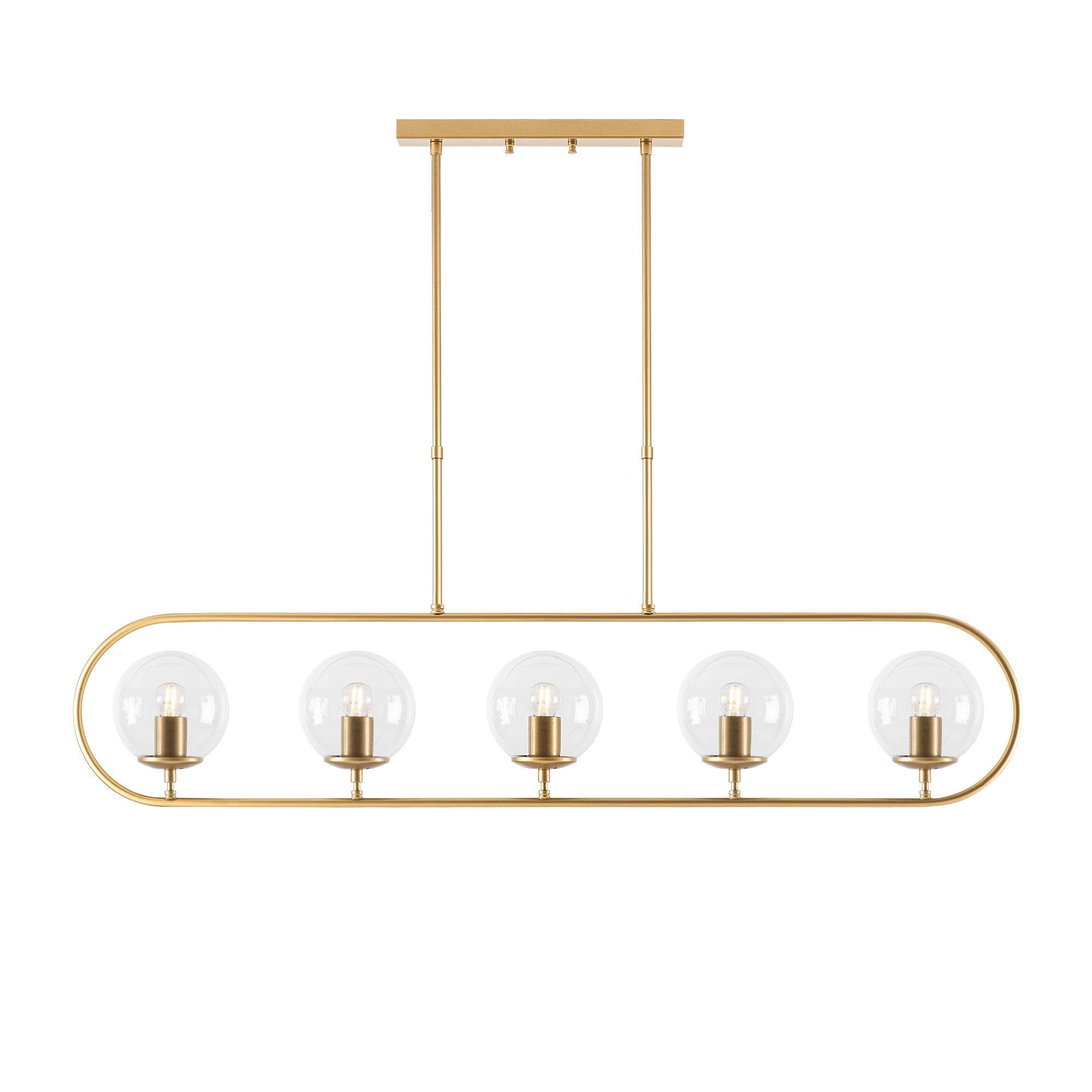 Lampa wisząca Tribilia x5 złota/transparentny klosz