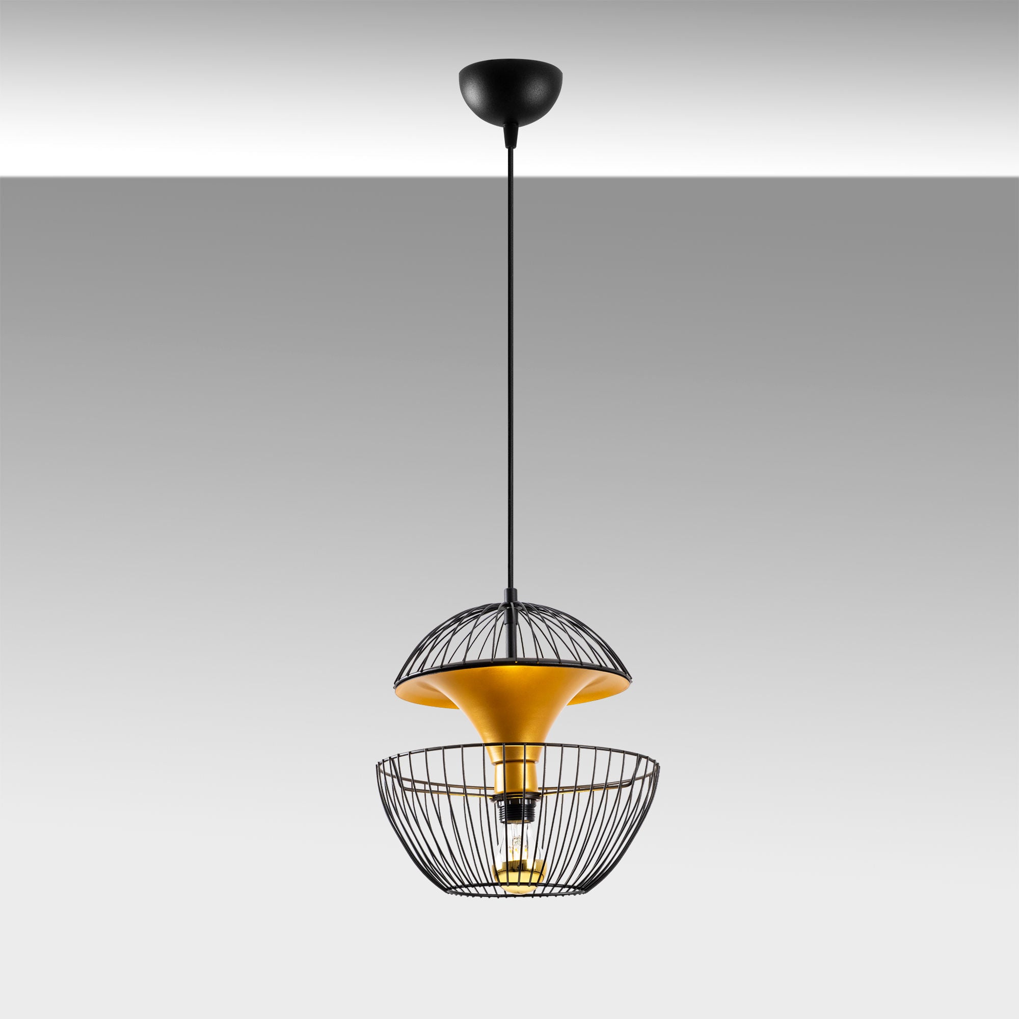 Lampa wisząca Toucke metalowa czarna/złota