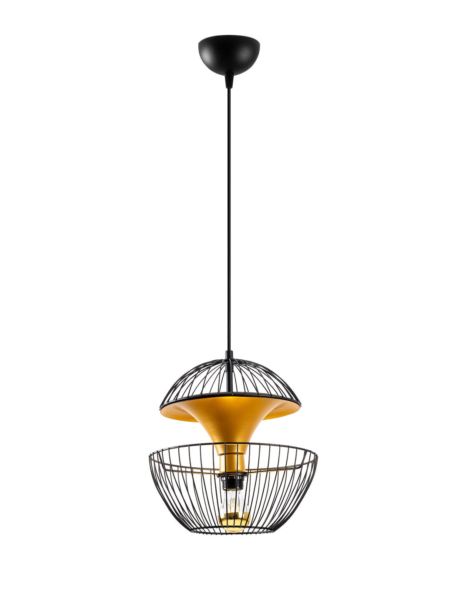 Lampa wisząca Toucke metalowa czarna/złota