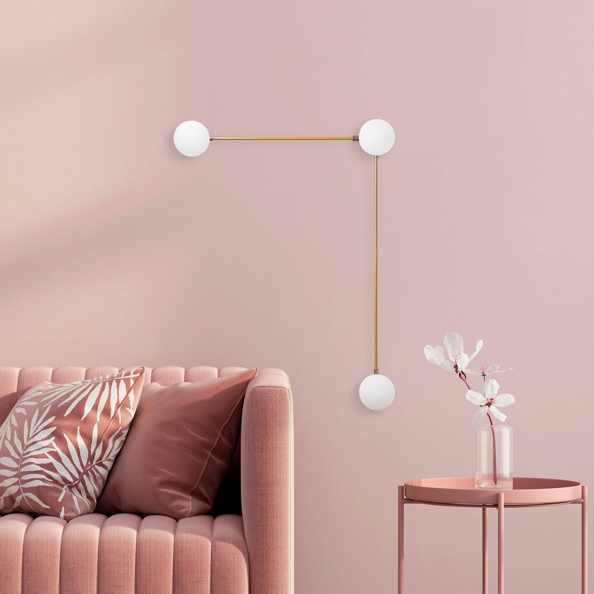 Lampa ścienna Artiesent x3 złota/ mleczne klosze