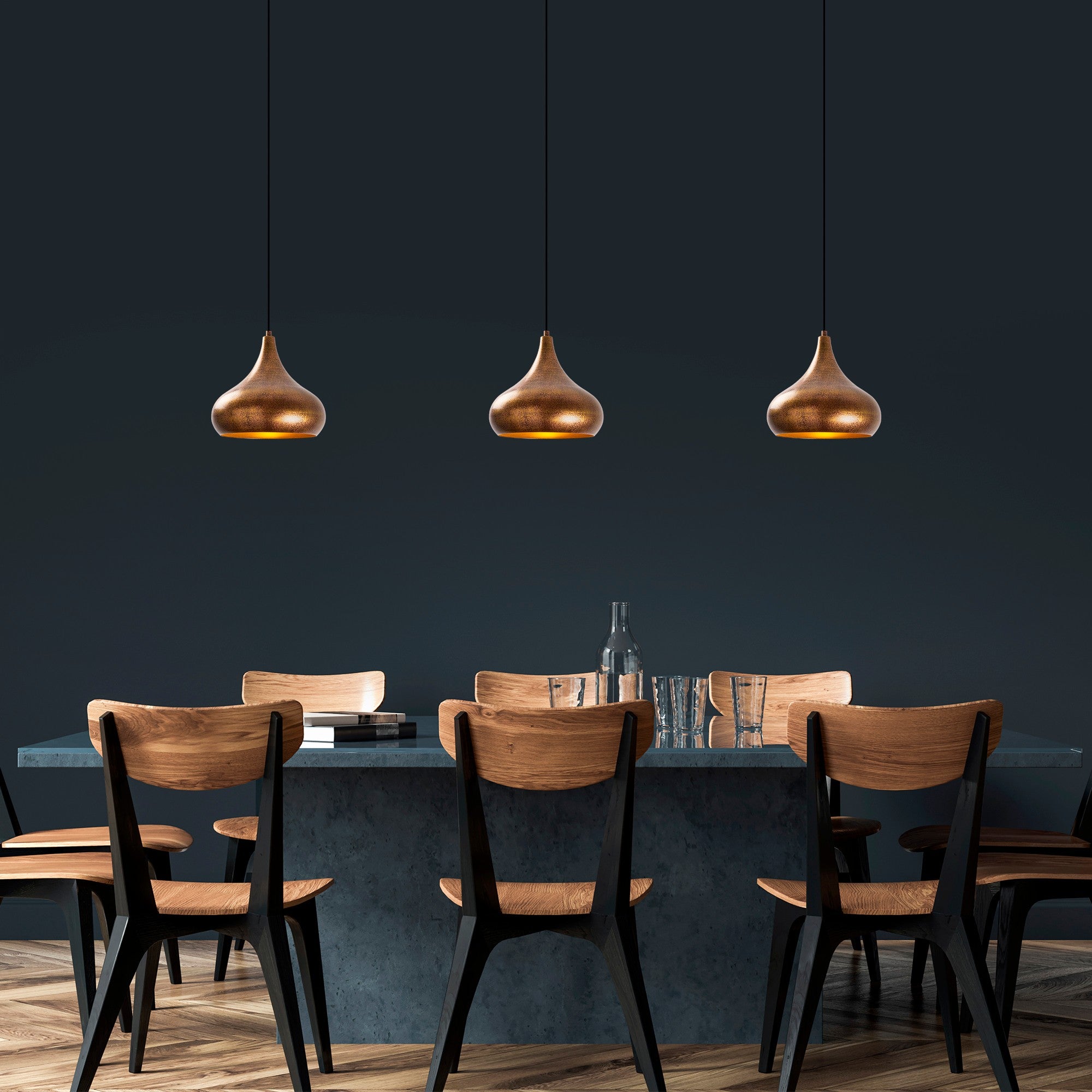 Lampa wisząca Sandshess średnica 28 cm metalowa miedziana