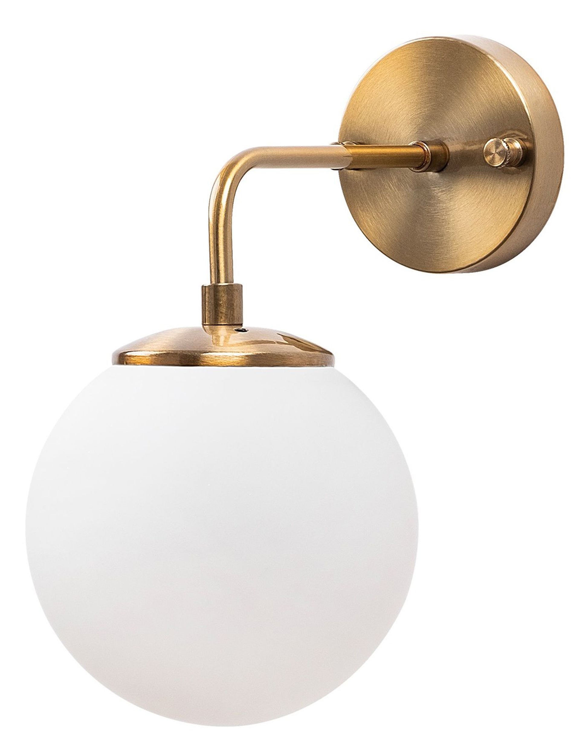 Lampa ścienna Inessites 15 cm złota/biały klosz