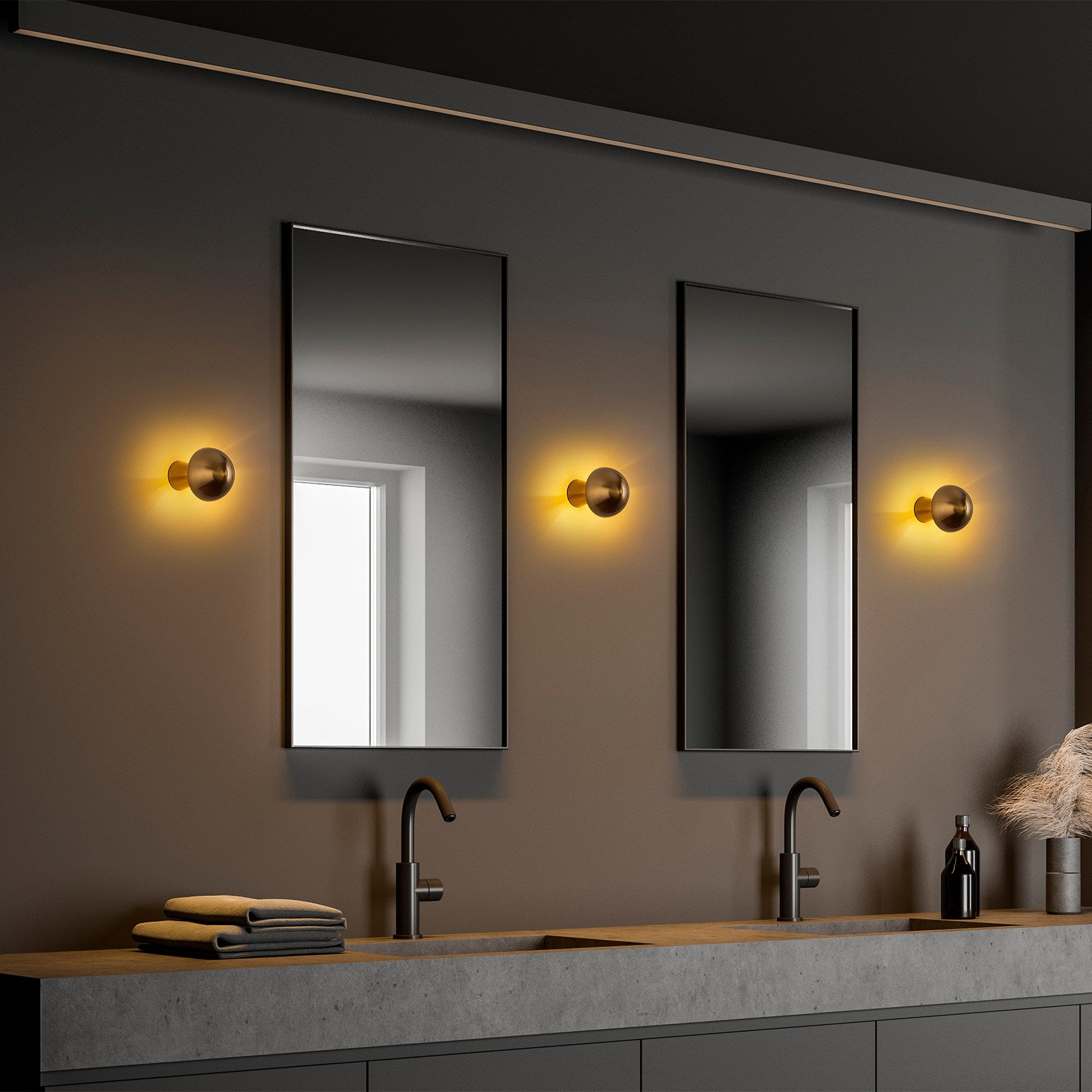 Lampa ścienna Emears średnica 12 cm złota